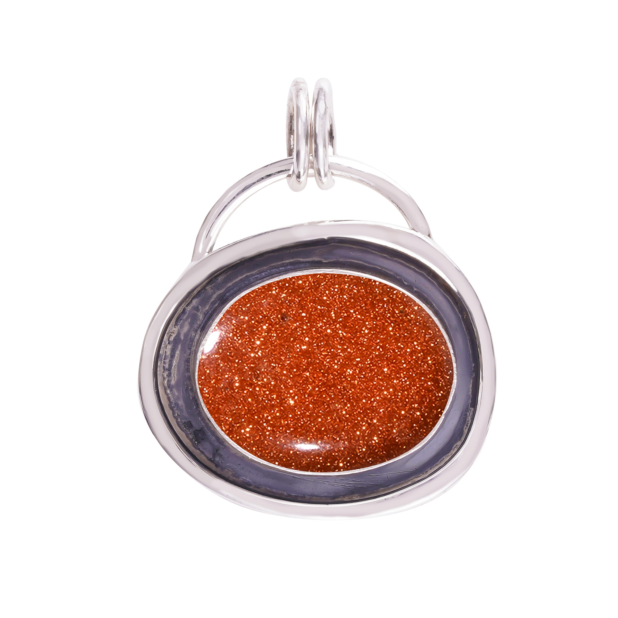 Golden Sunstone - Simulated 925 Solid Sterling Silver Pendant