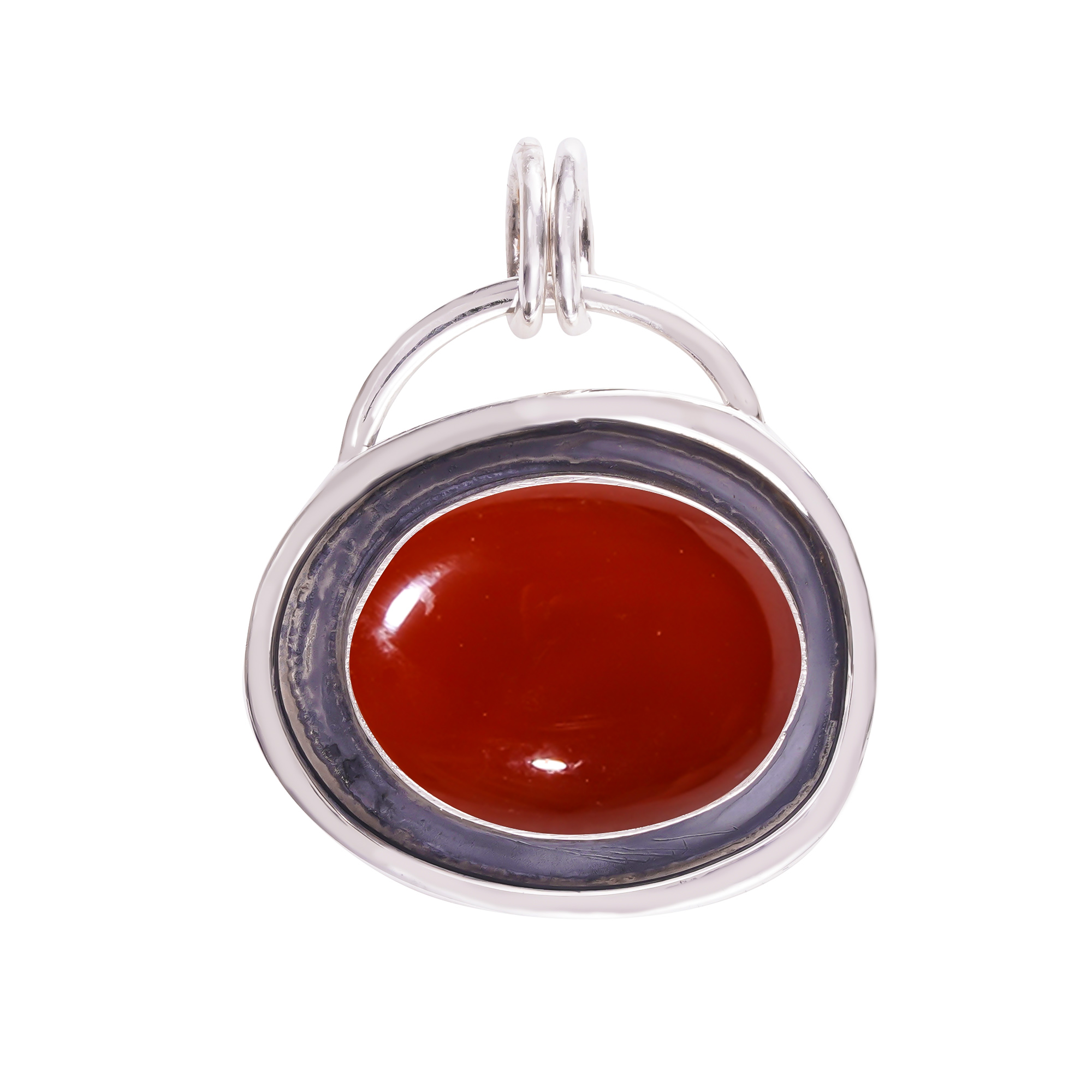 Red Onyx - Simulated 925 Solid Sterling Silver Pendant