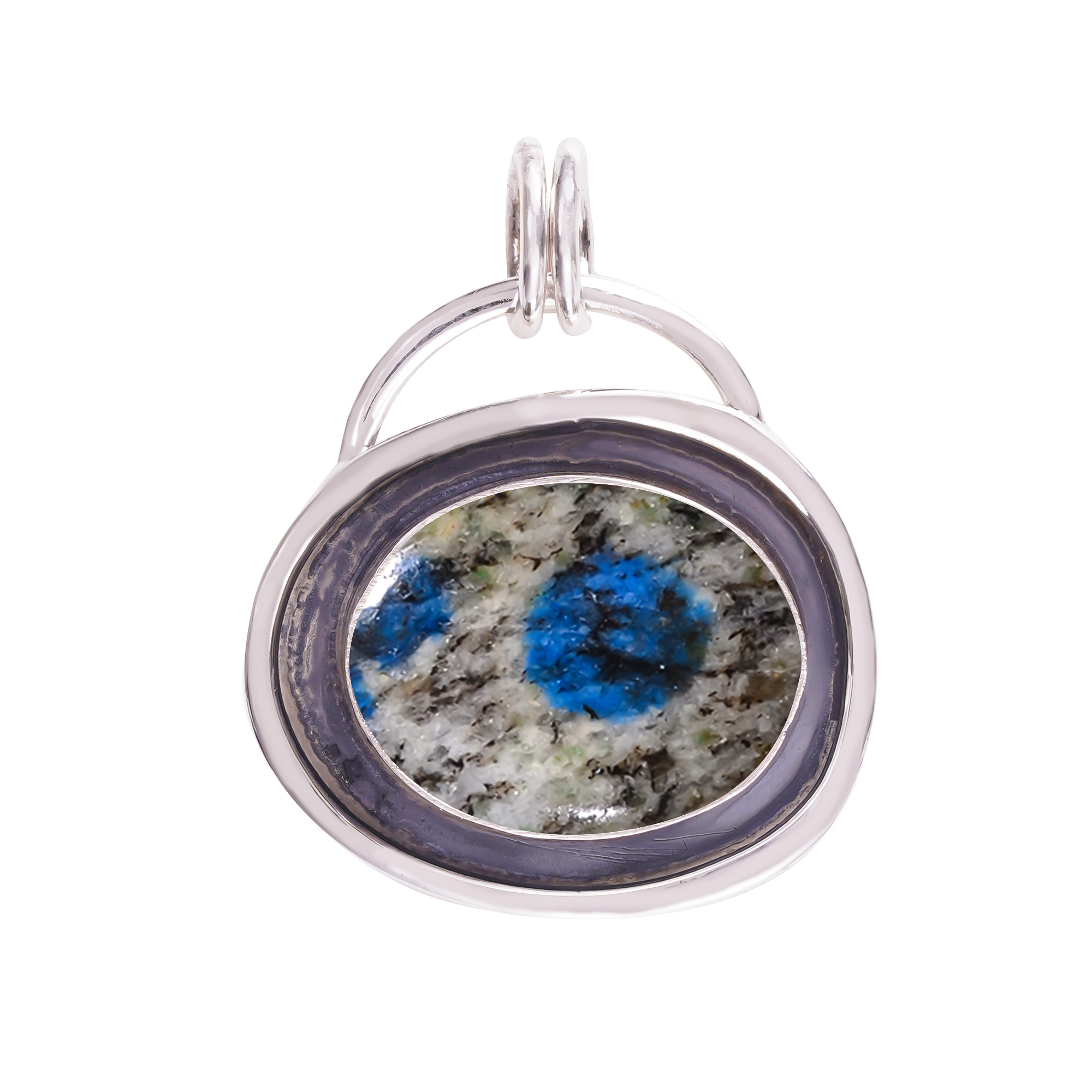 K2 Blue Azurite - Pakistan 925 Solid Sterling Silver Pendant