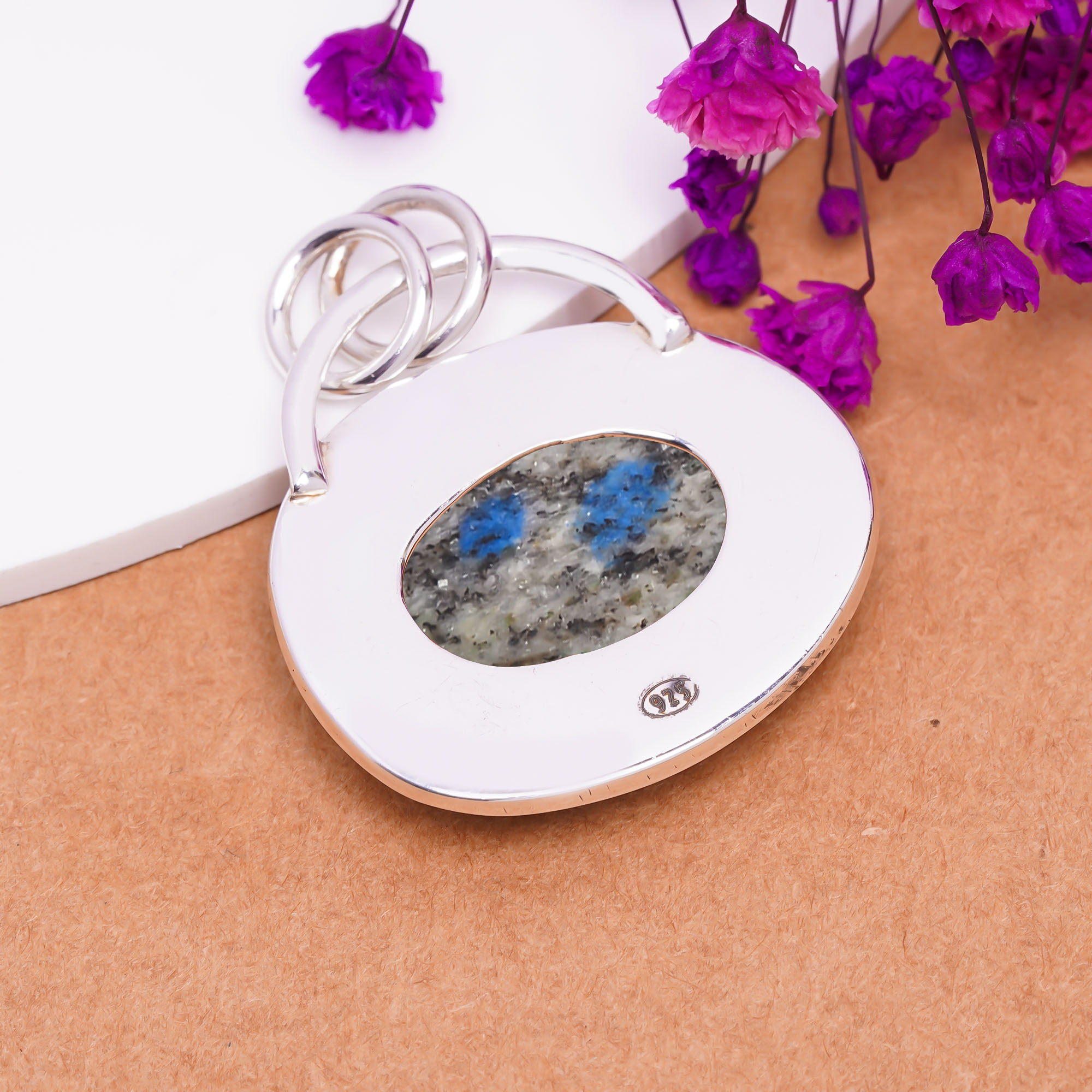K2 Blue Azurite - Pakistan 925 Solid Sterling Silver Pendant