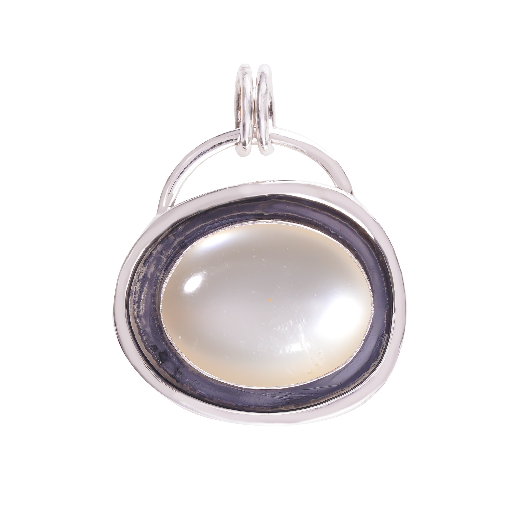 Mabe Pearl - Simulated 925 Solid Sterling Silver Pendant