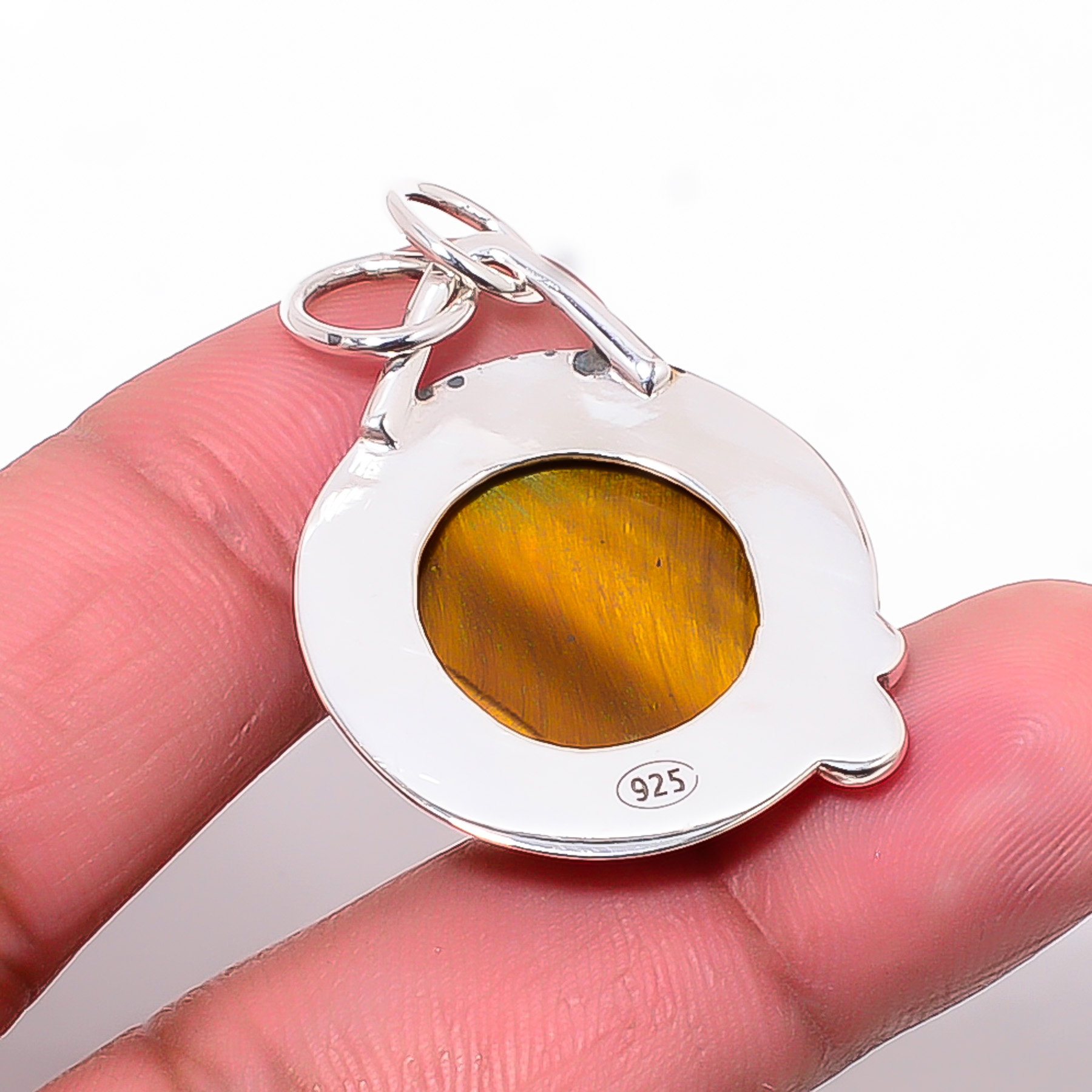 Yellow Tiger Eye - South Africa 925 Solid Sterling Silver Pendant