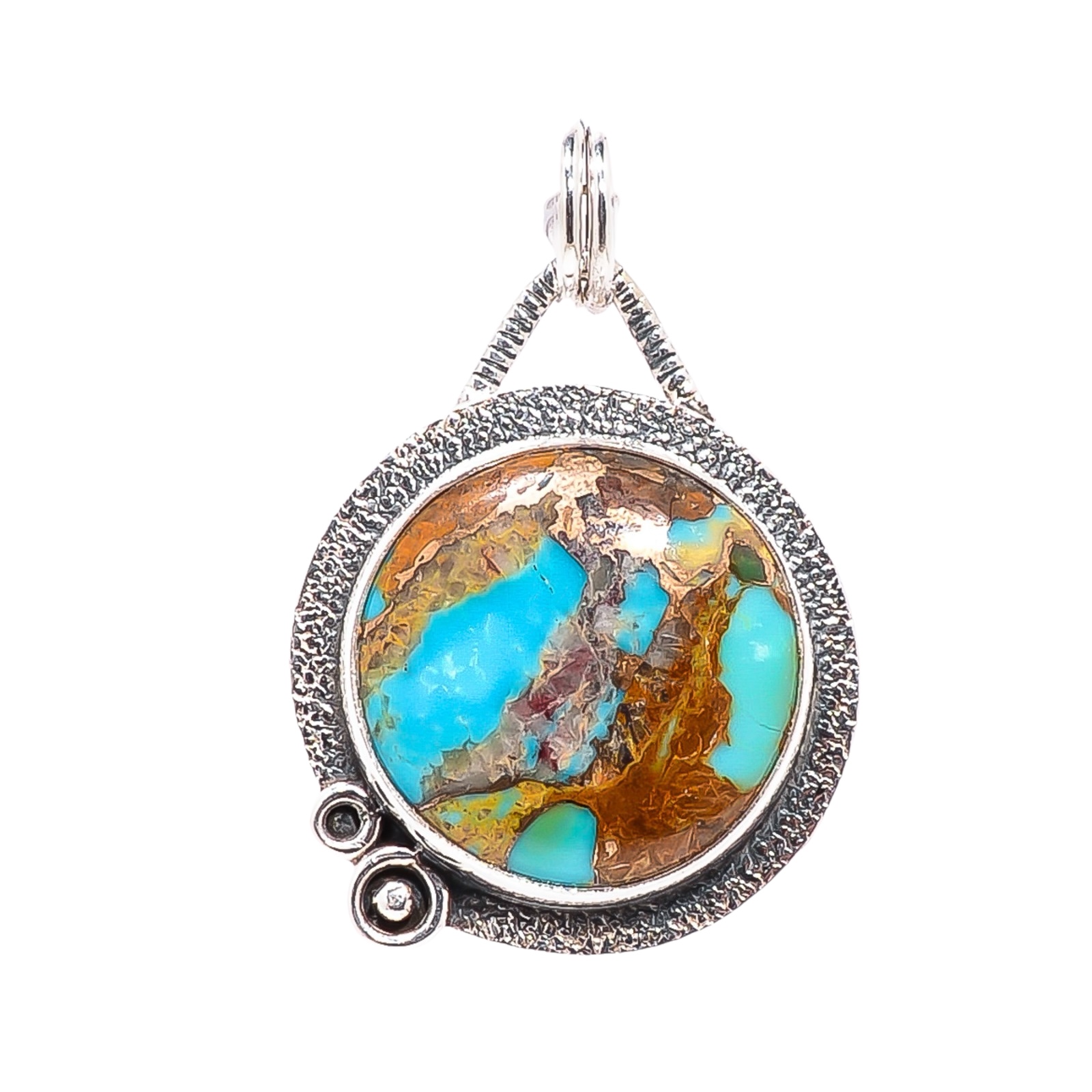 Copper Turquoise - Pilot Mountain 925 Solid Sterling Silver Pendant