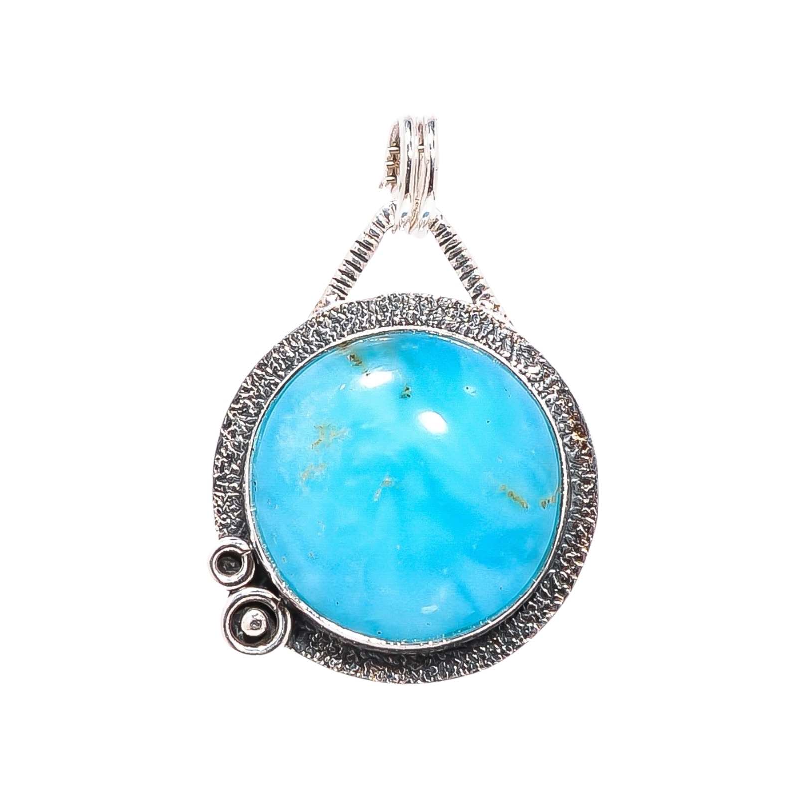 Hemimorphite - Vieille Montagne 925 Solid Sterling Silver Pendant
