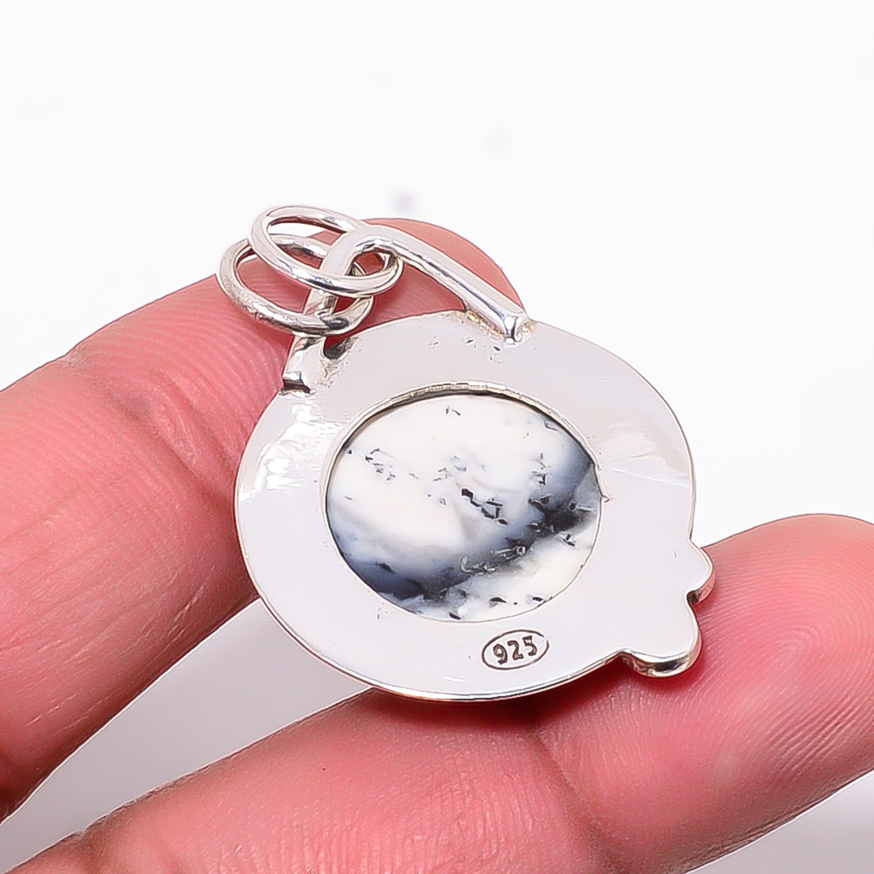 Dendritic Agate - Brazil 925 Solid Sterling Silver Pendant