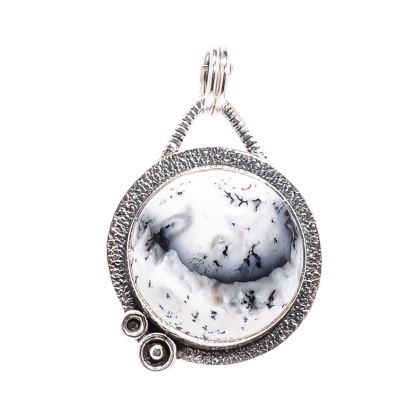 Dendritic Agate - Brazil 925 Solid Sterling Silver Pendant