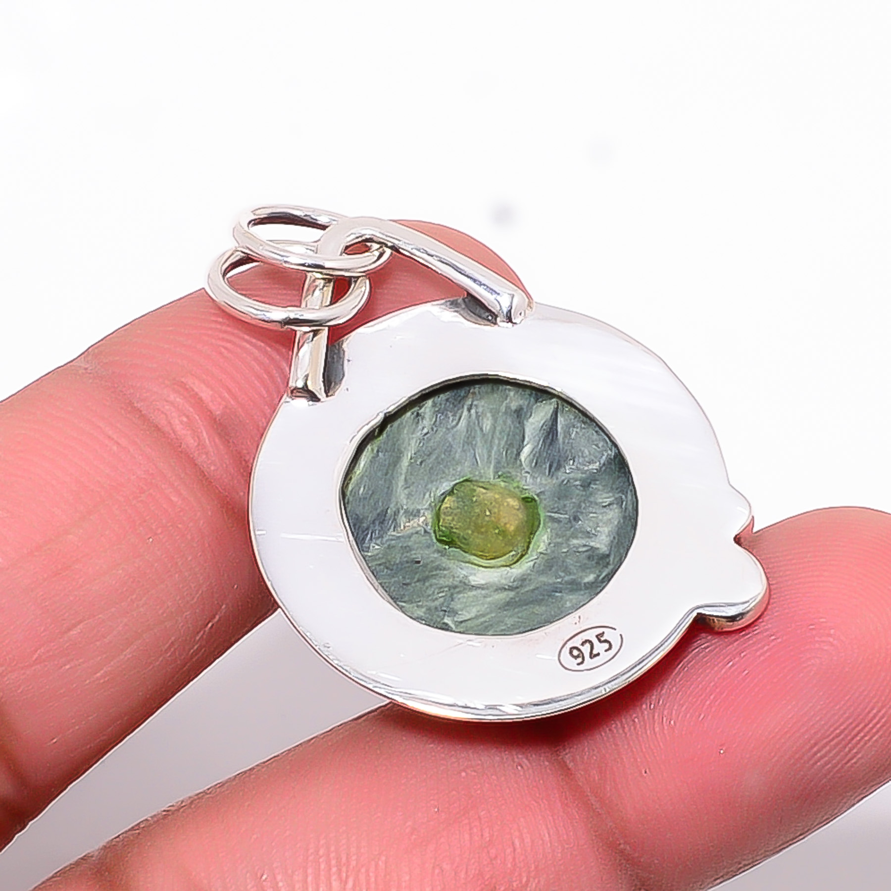 Seraphinite - Russia 925 Solid Sterling Silver Pendant