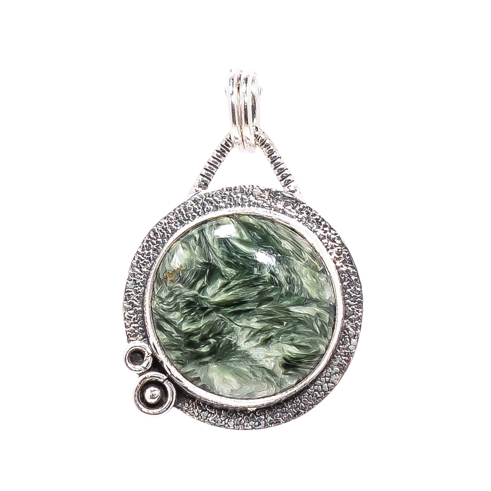 Seraphinite - Russia 925 Solid Sterling Silver Pendant