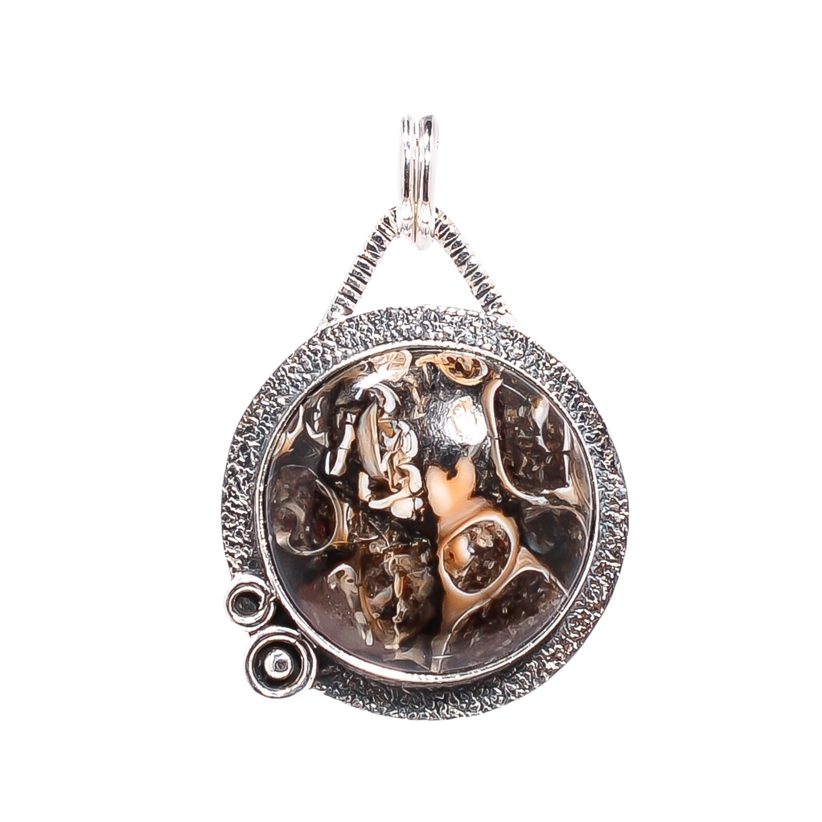 Turritella Agate - Wyoming 925 Solid Sterling Silver Pendant