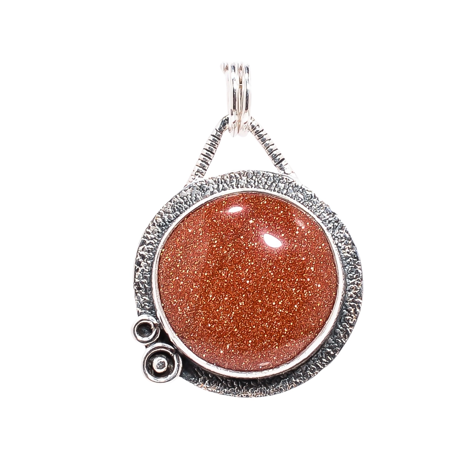 Golden Sunstone - Simulated 925 Solid Sterling Silver Pendant
