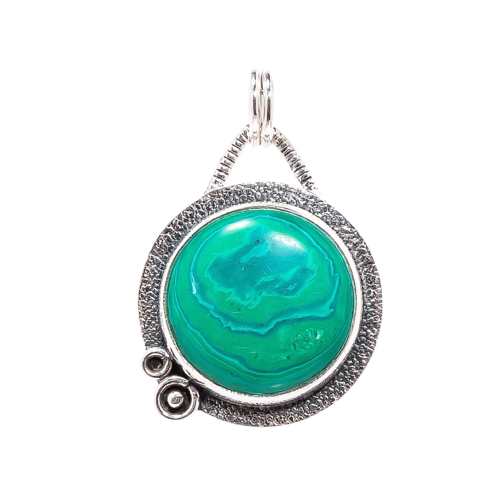 Malachite - Simulated 925 Solid Sterling Silver Pendant
