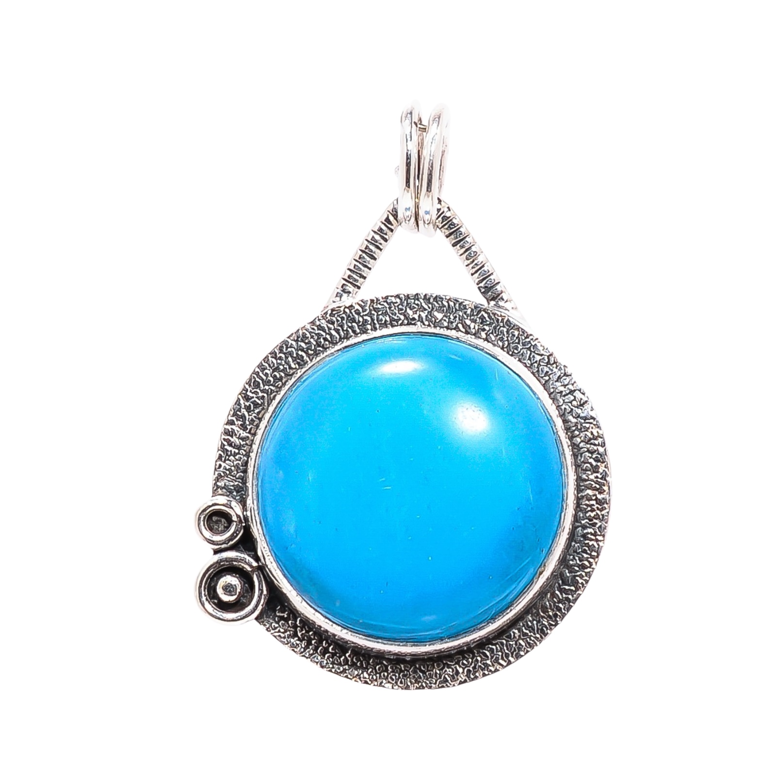 Sleeping Beauty Turquoise - Simulated 925 Solid Sterling Silver Pendant