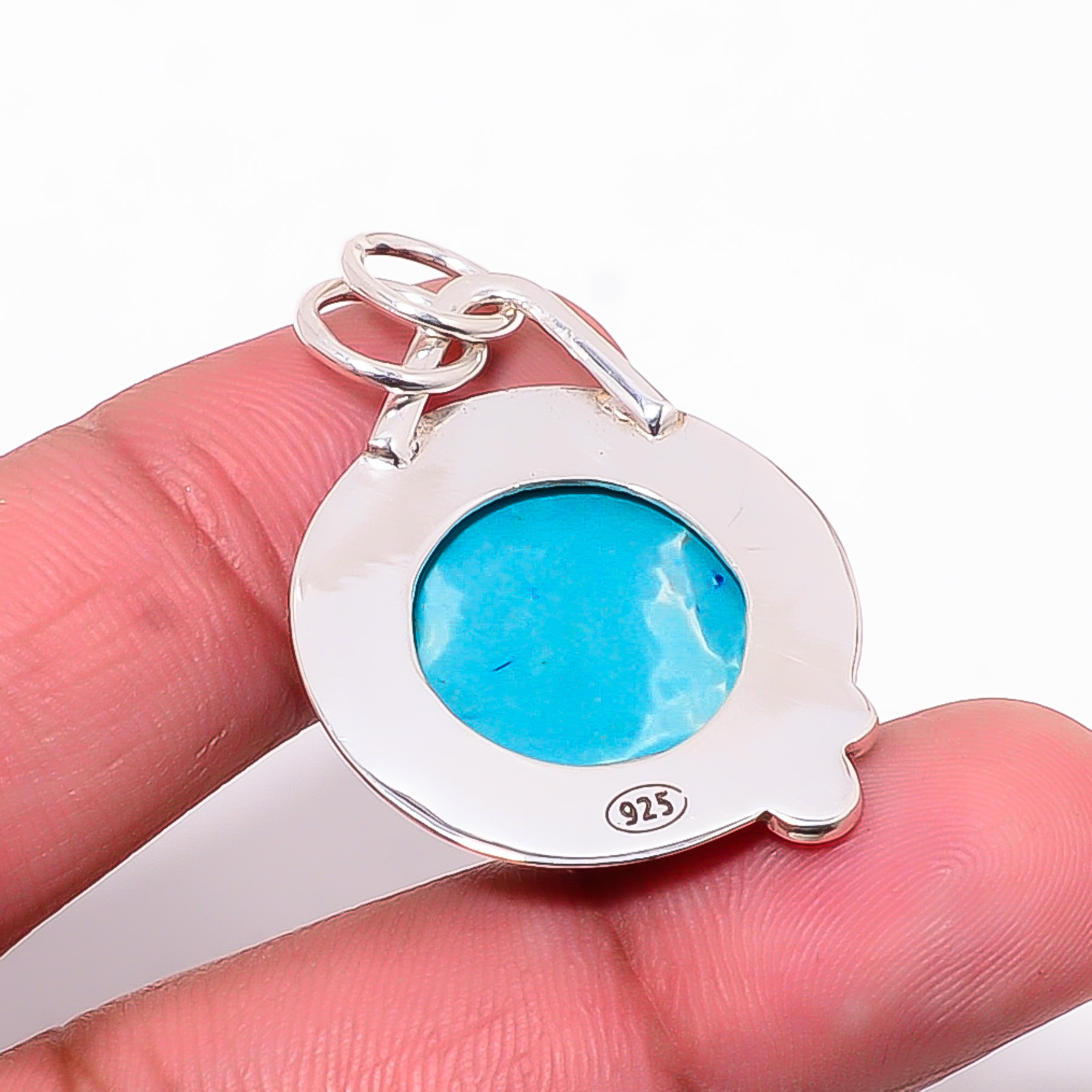 Larimar - Simulated 925 Solid Sterling Silver Pendant
