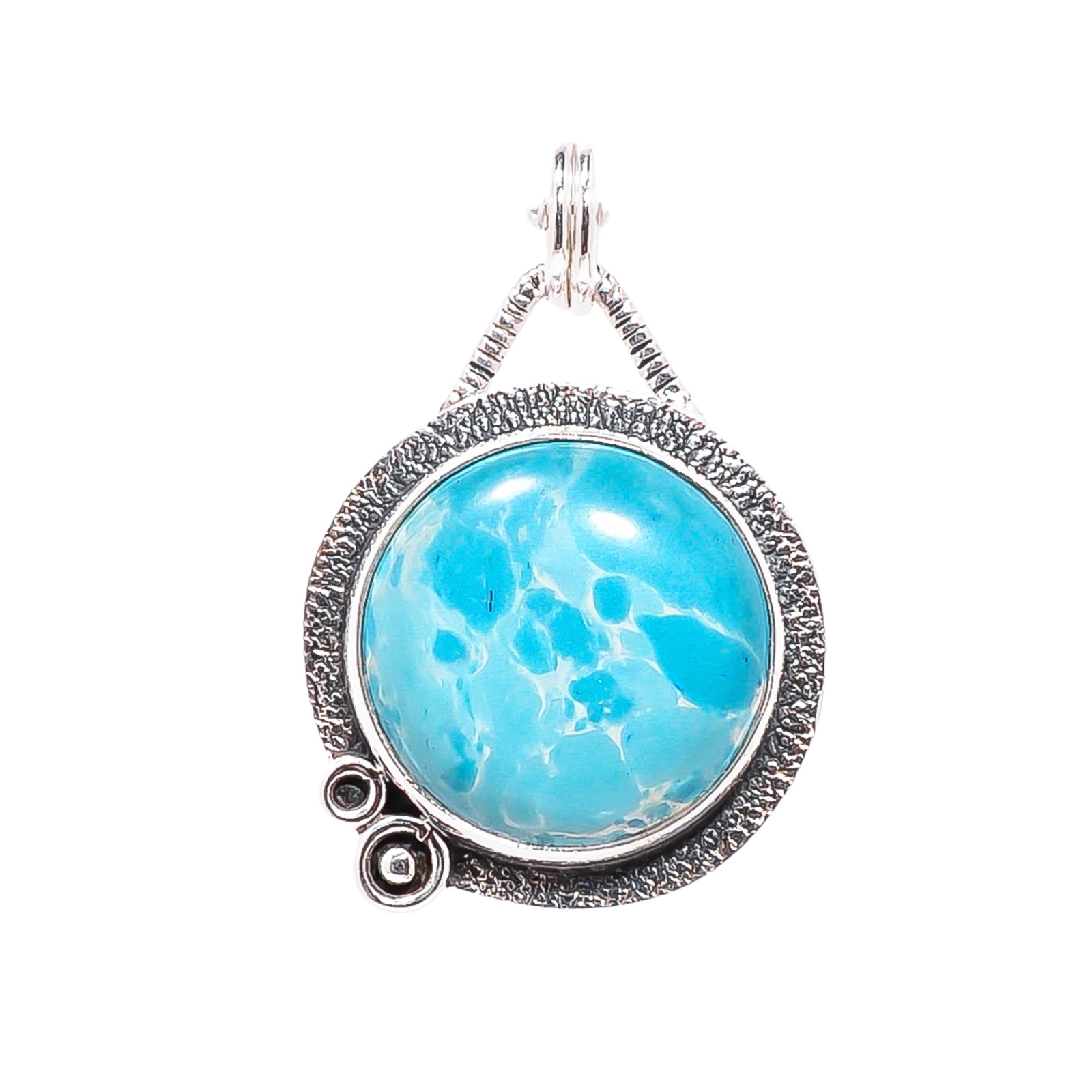 Larimar - Simulated 925 Solid Sterling Silver Pendant
