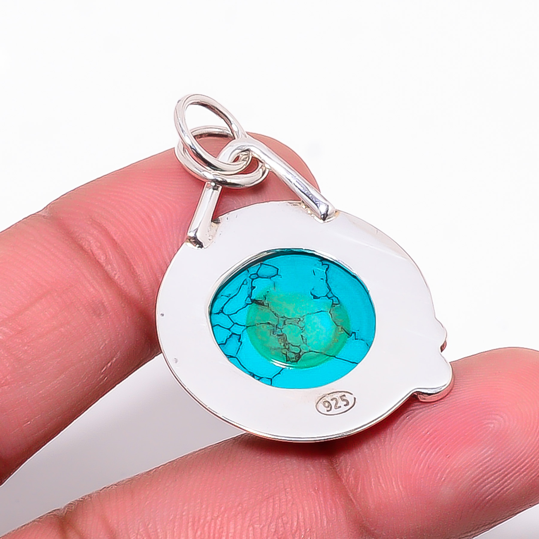 Santa Rosa Turquoise - Simulated 925 Solid Sterling Silver Pendant