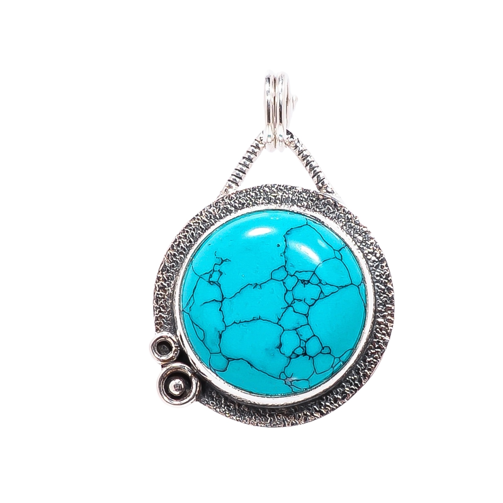 Santa Rosa Turquoise - Simulated 925 Solid Sterling Silver Pendant