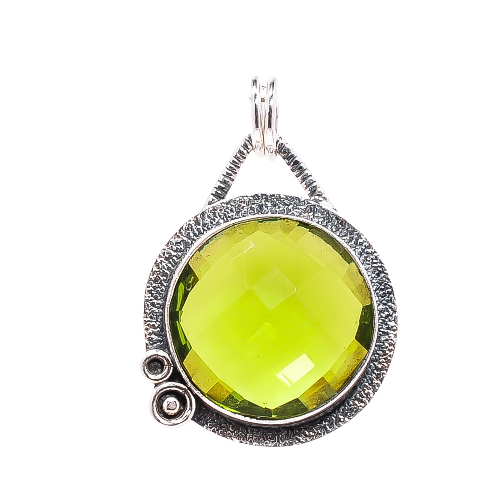 Peridot - Simulated 925 Solid Sterling Silver Pendant