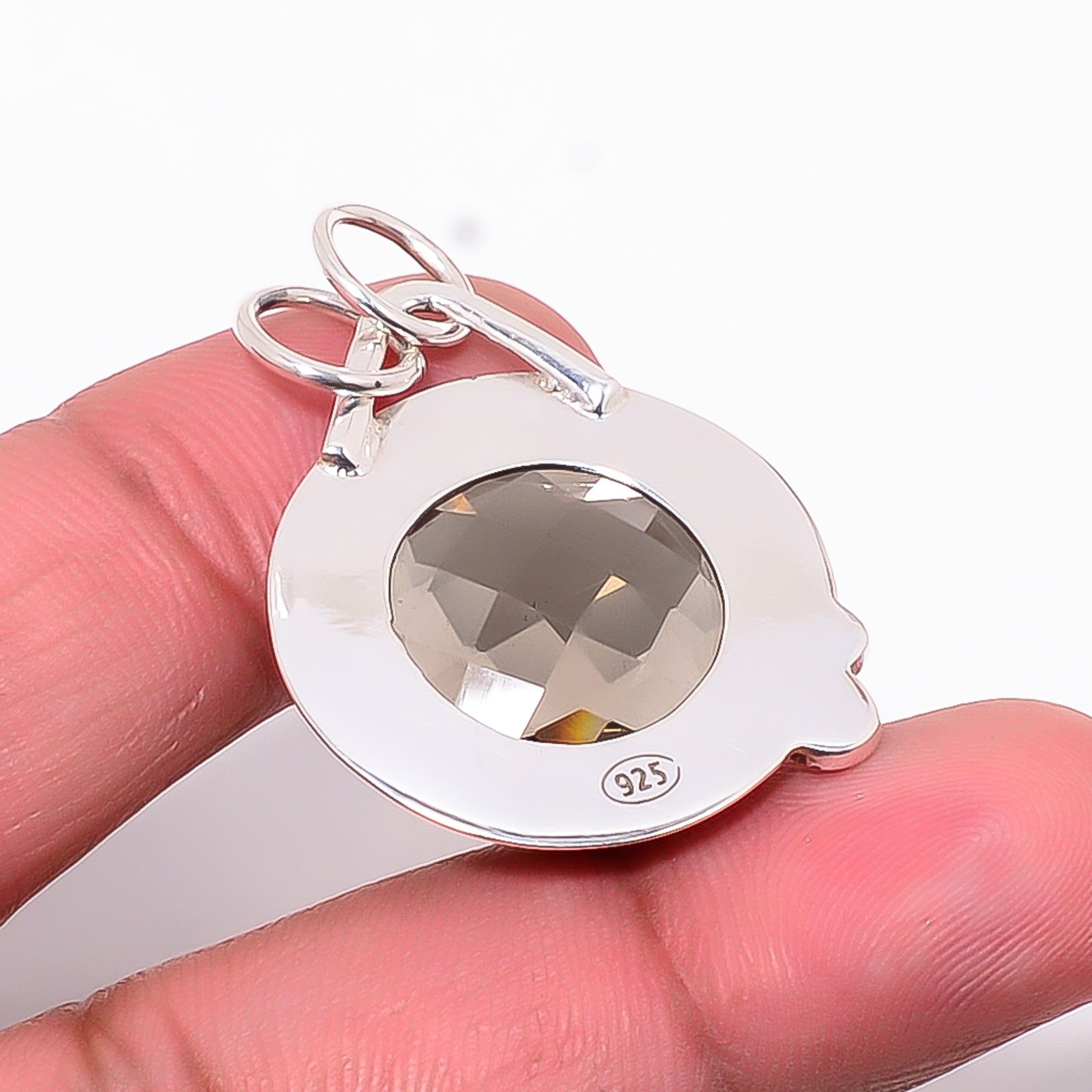 Smokey - Simulated 925 Solid Sterling Silver Pendant