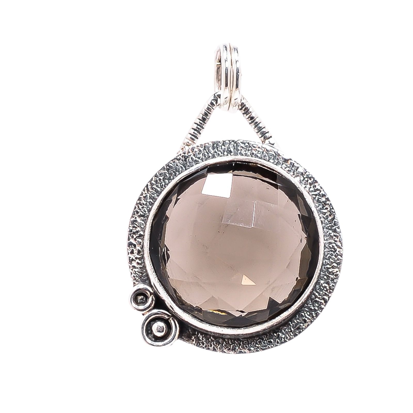 Smokey - Simulated 925 Solid Sterling Silver Pendant