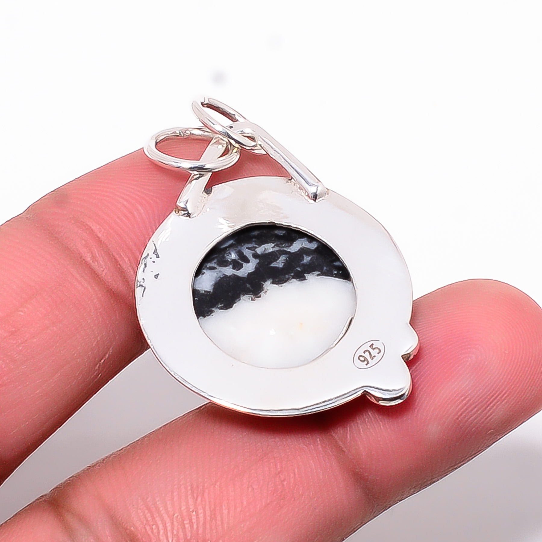 White Buffalo Turquoise - Nevada 925 Solid Sterling Silver Pendant