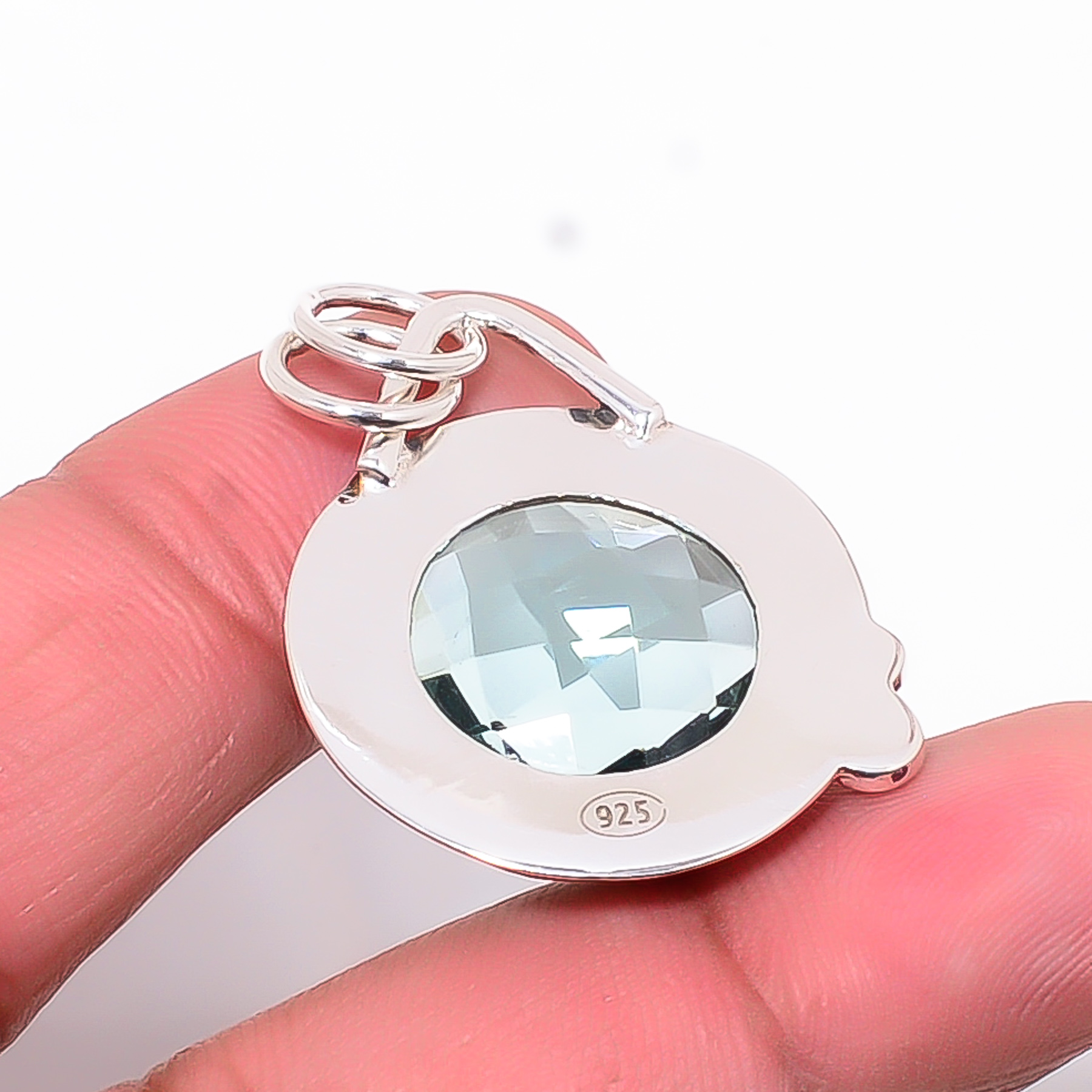 Apatite - Simulated 925 Solid Sterling Silver Pendant