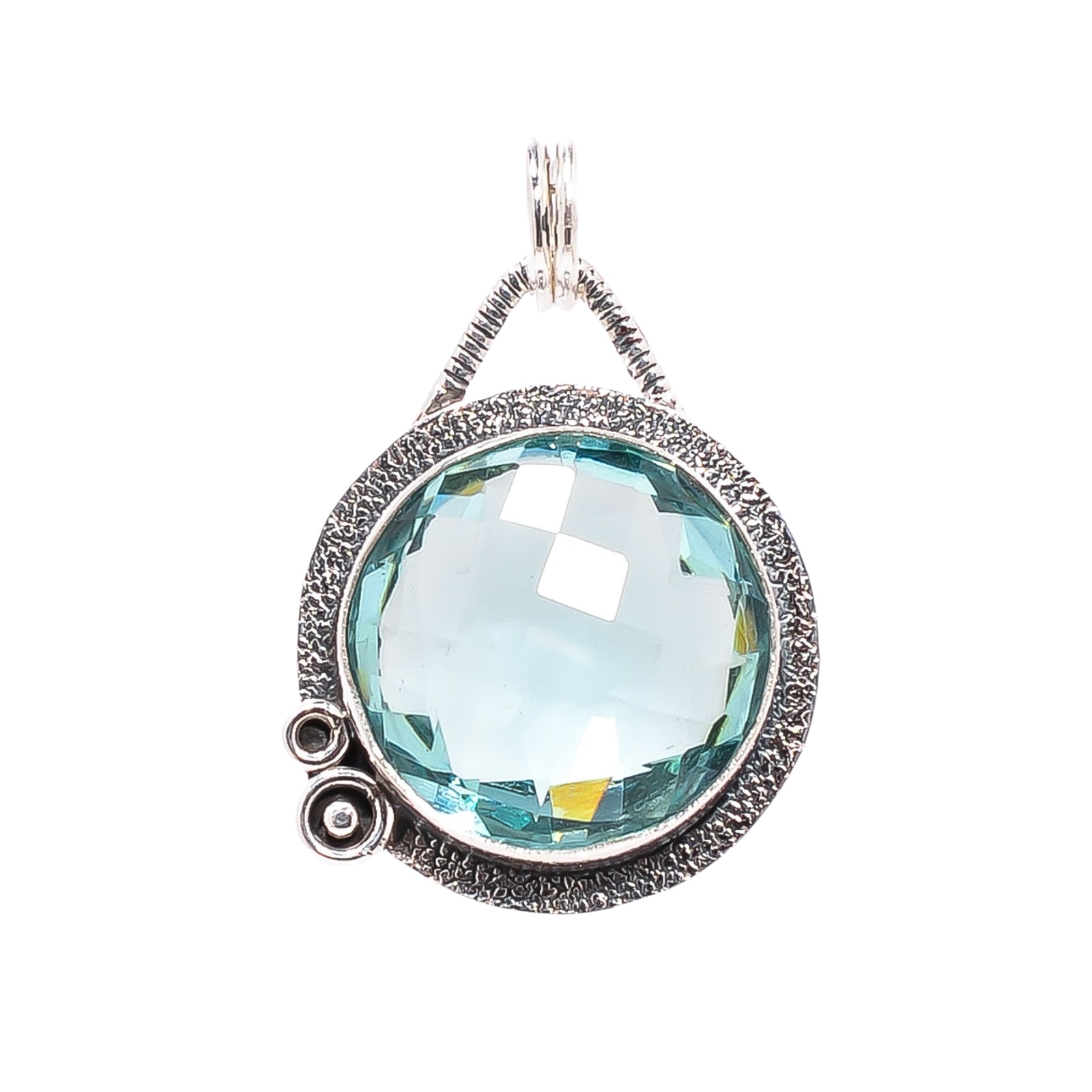 Apatite - Simulated 925 Solid Sterling Silver Pendant