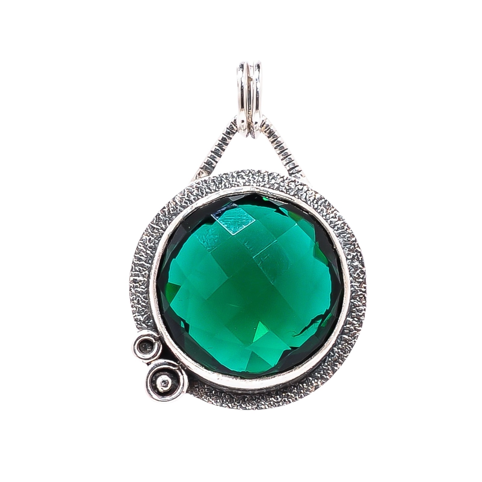 Chrome Diopside - Simulated 925 Solid Sterling Silver Pendant