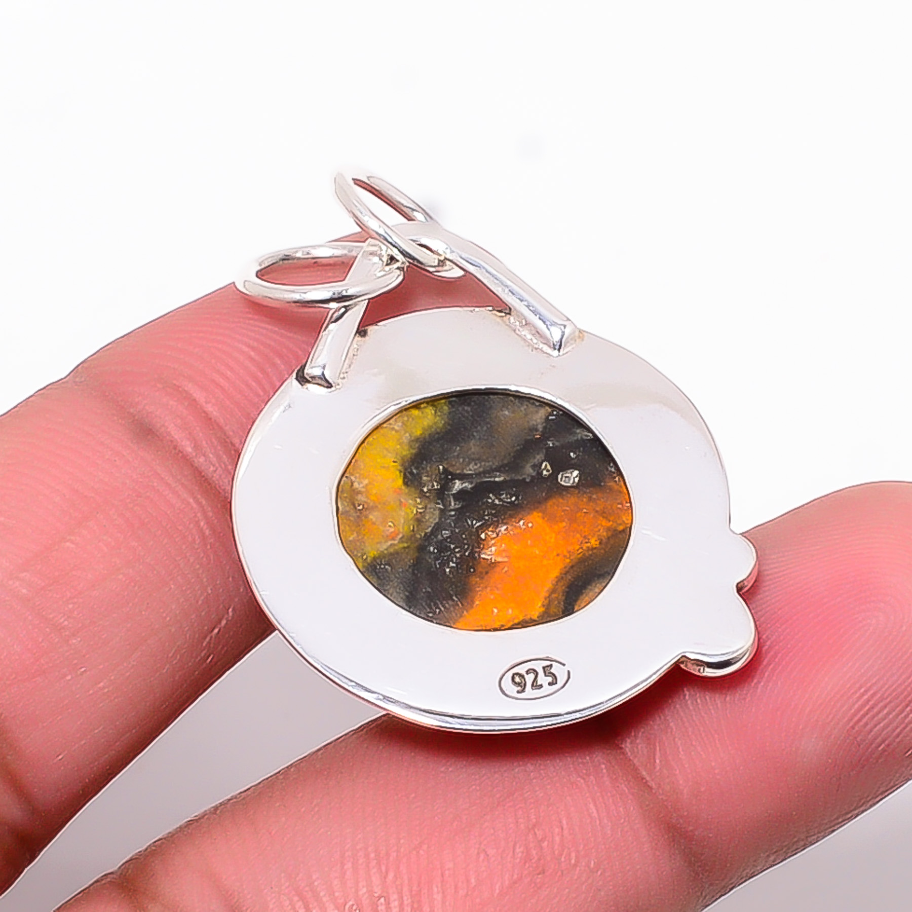 Bumble Bee Jasper - Indonesia 925 Solid Sterling Silver Pendant