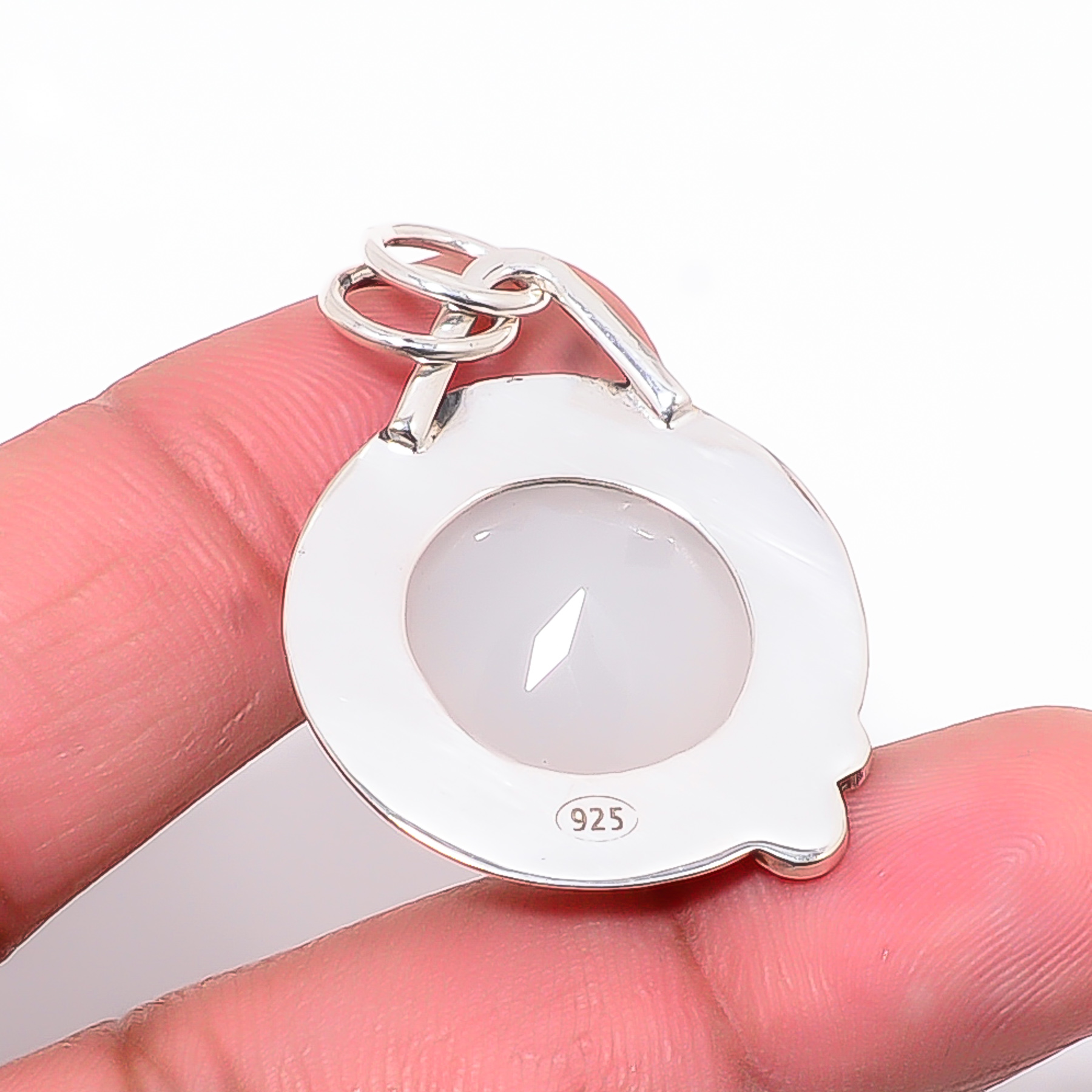 Milky Opal - Simulated 925 Solid Sterling Silver Pendant