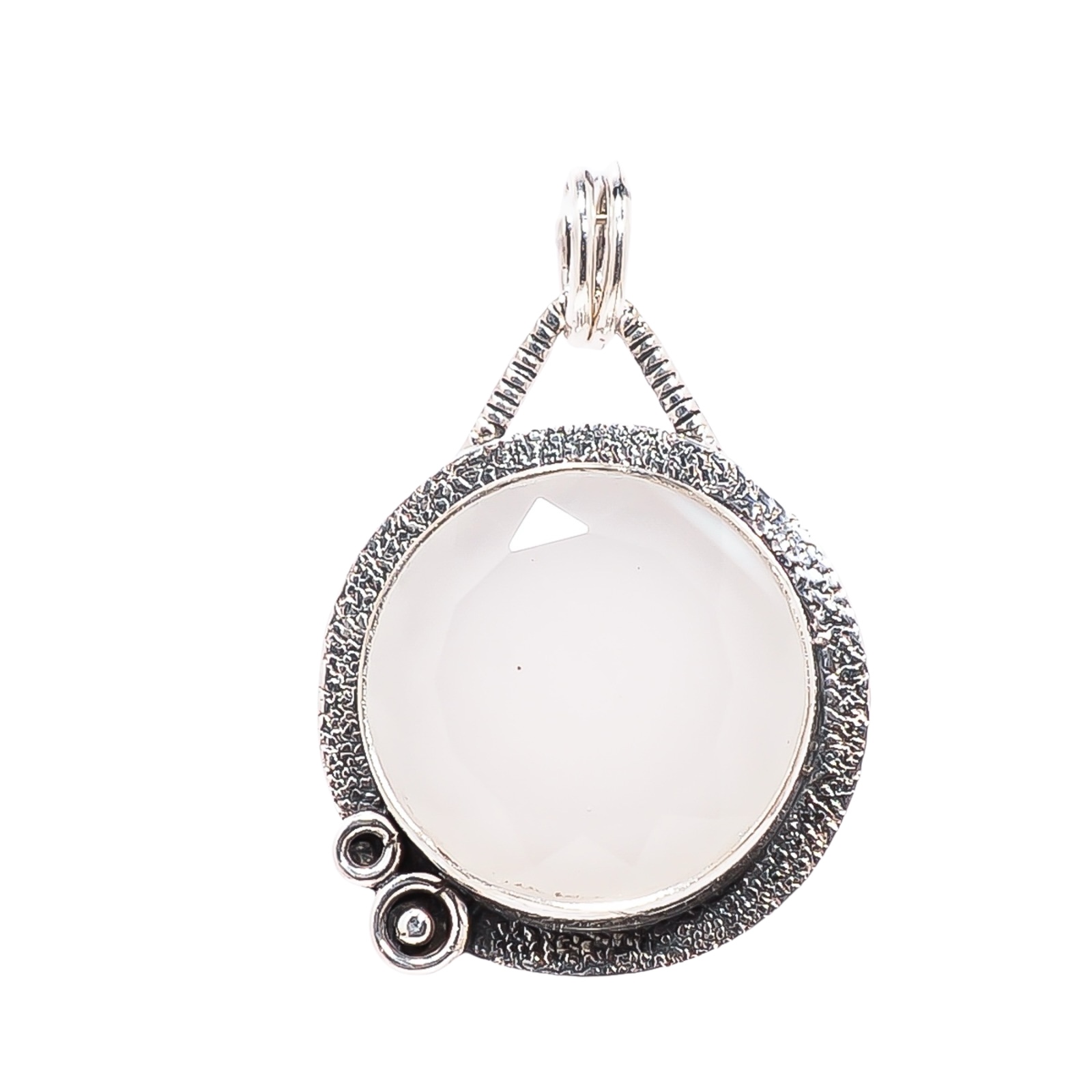 Milky Opal - Simulated 925 Solid Sterling Silver Pendant