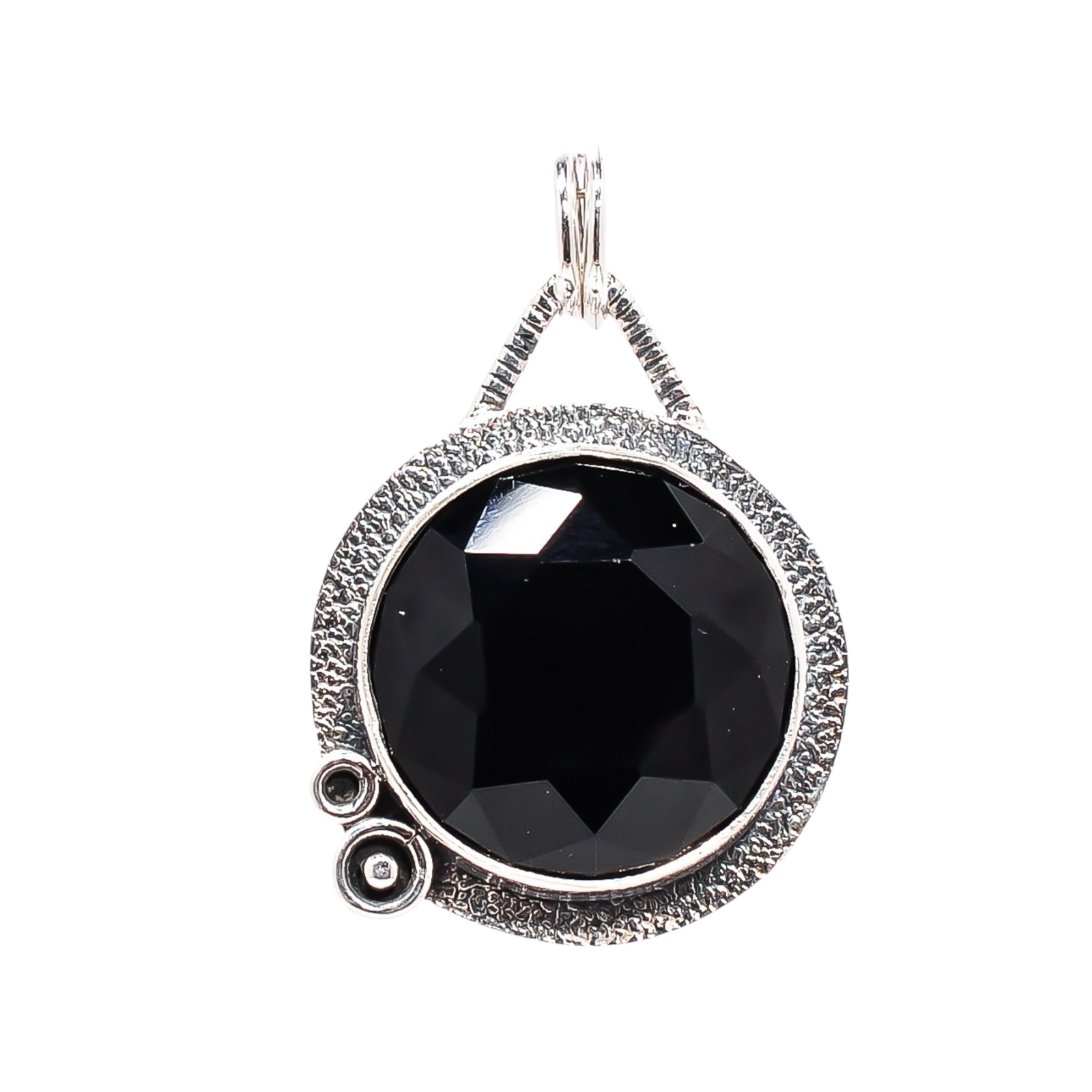 Black Onyx - Simulated 925 Solid Sterling Silver Pendant
