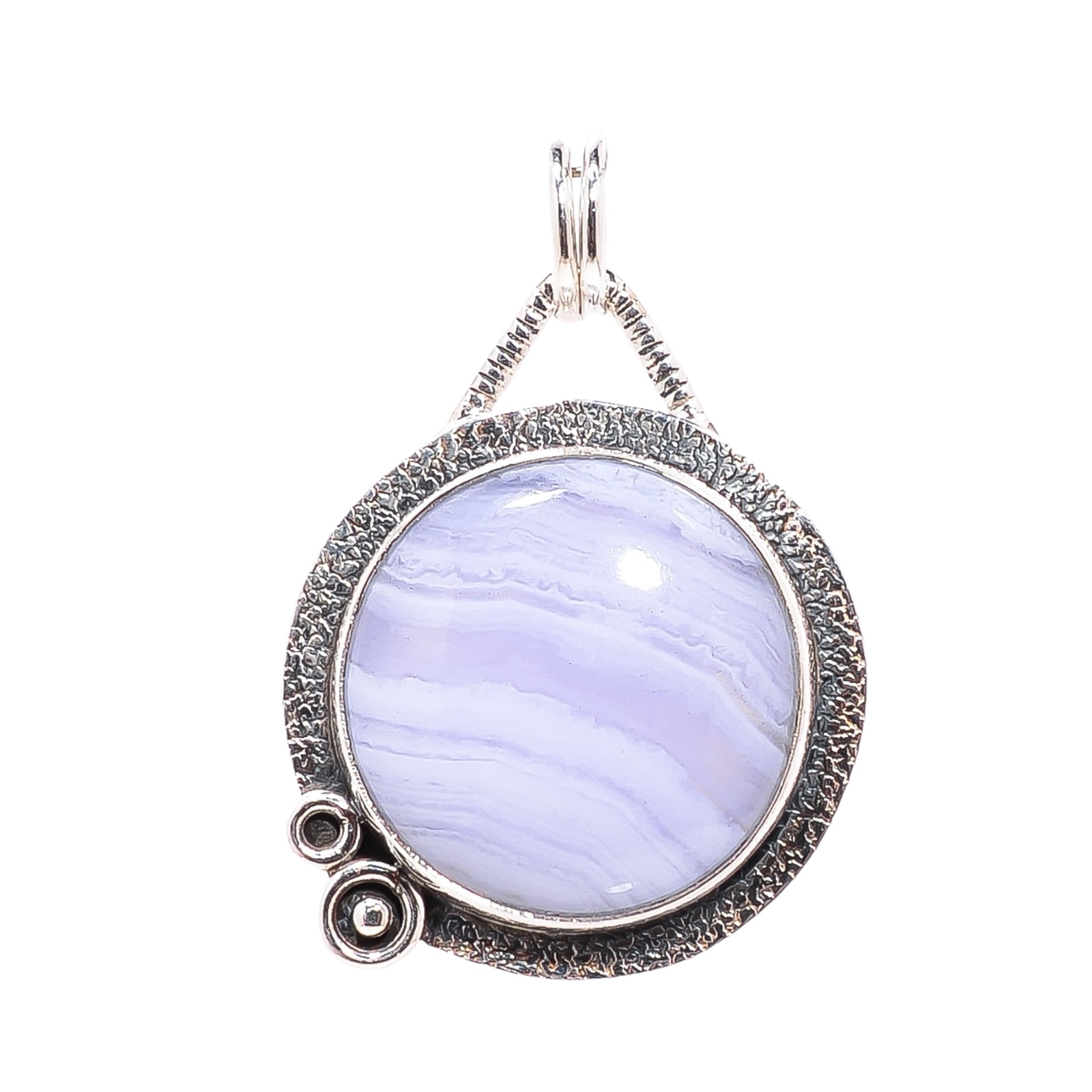 Blue Lace Agate - Namibia 925 Solid Sterling Silver Pendant