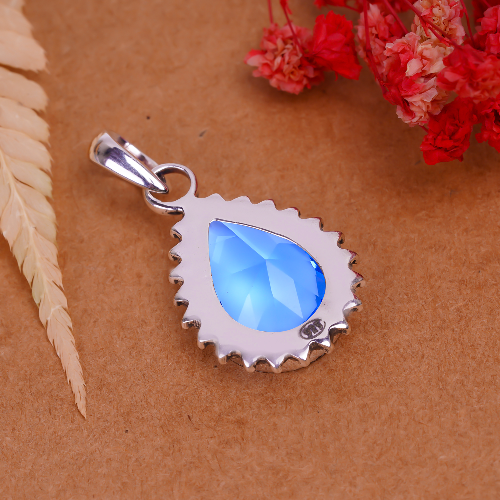 Tanzanite - Simulated 925 Solid Sterling Silver Pendant