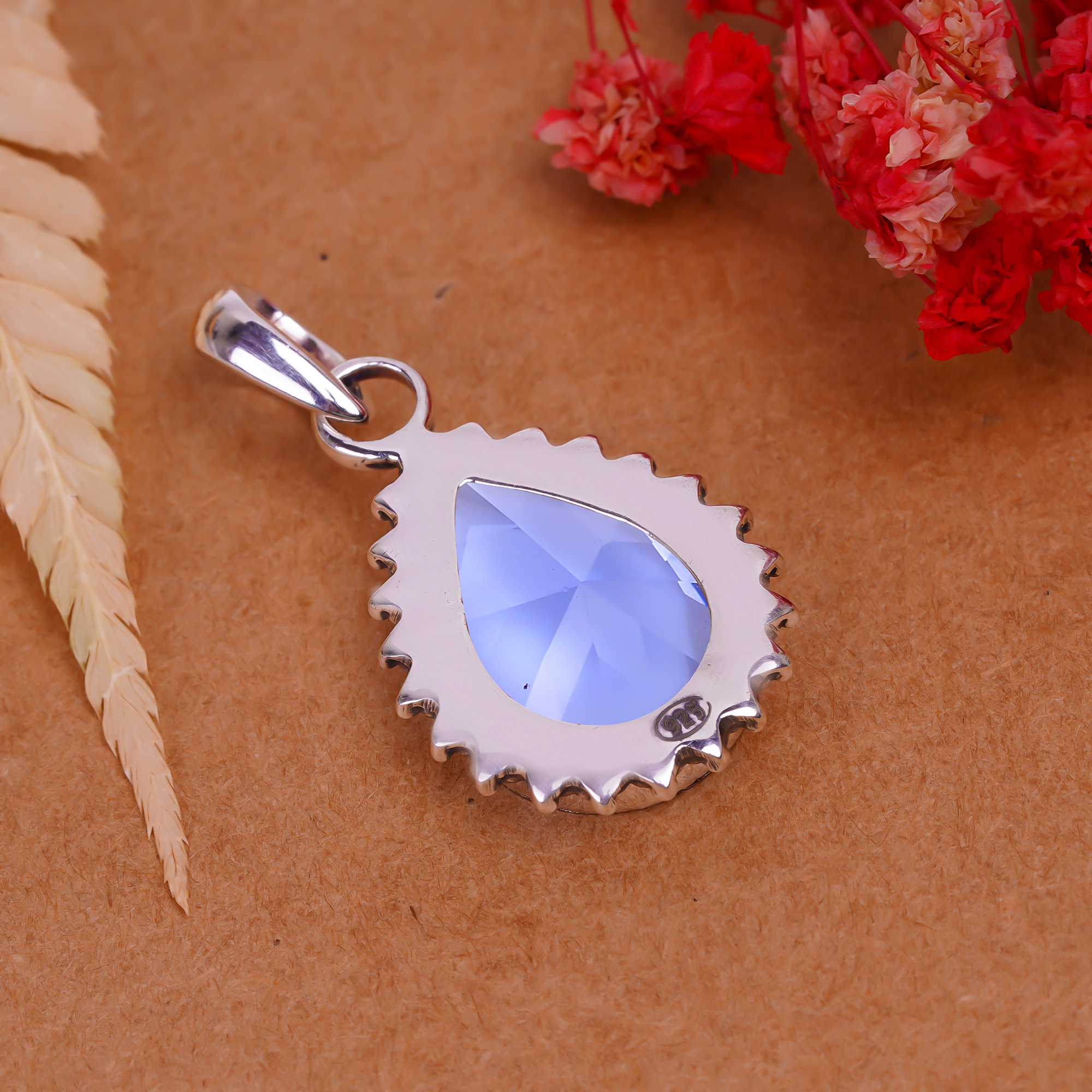 Iolite - Simulated 925 Solid Sterling Silver Pendant