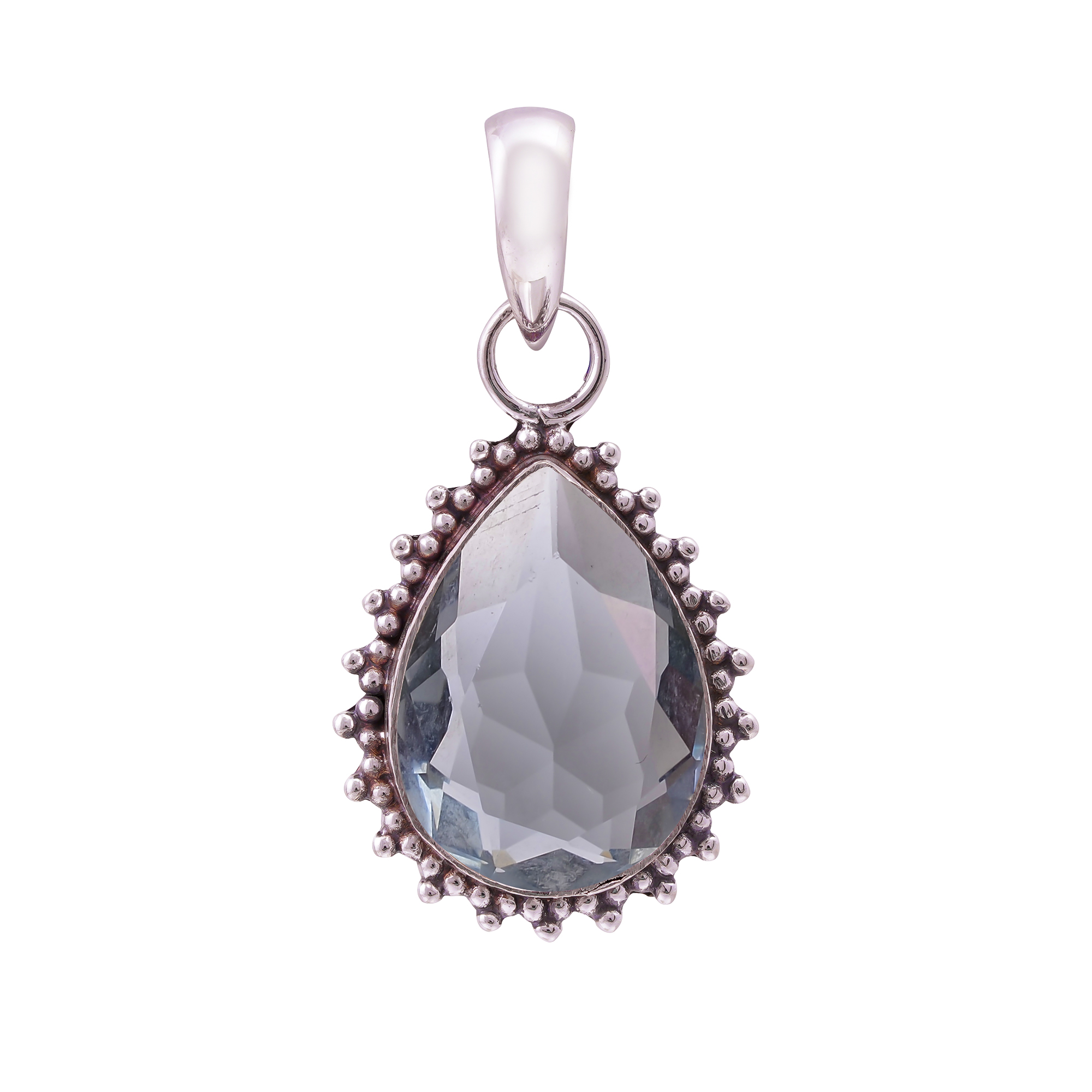Black Tourmaline - Simulated 925 Solid Sterling Silver Pendant