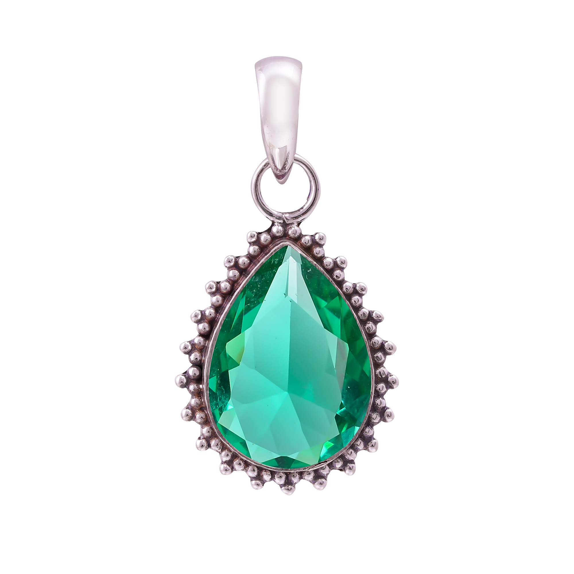 Apatite - Simulated 925 Solid Sterling Silver Pendant