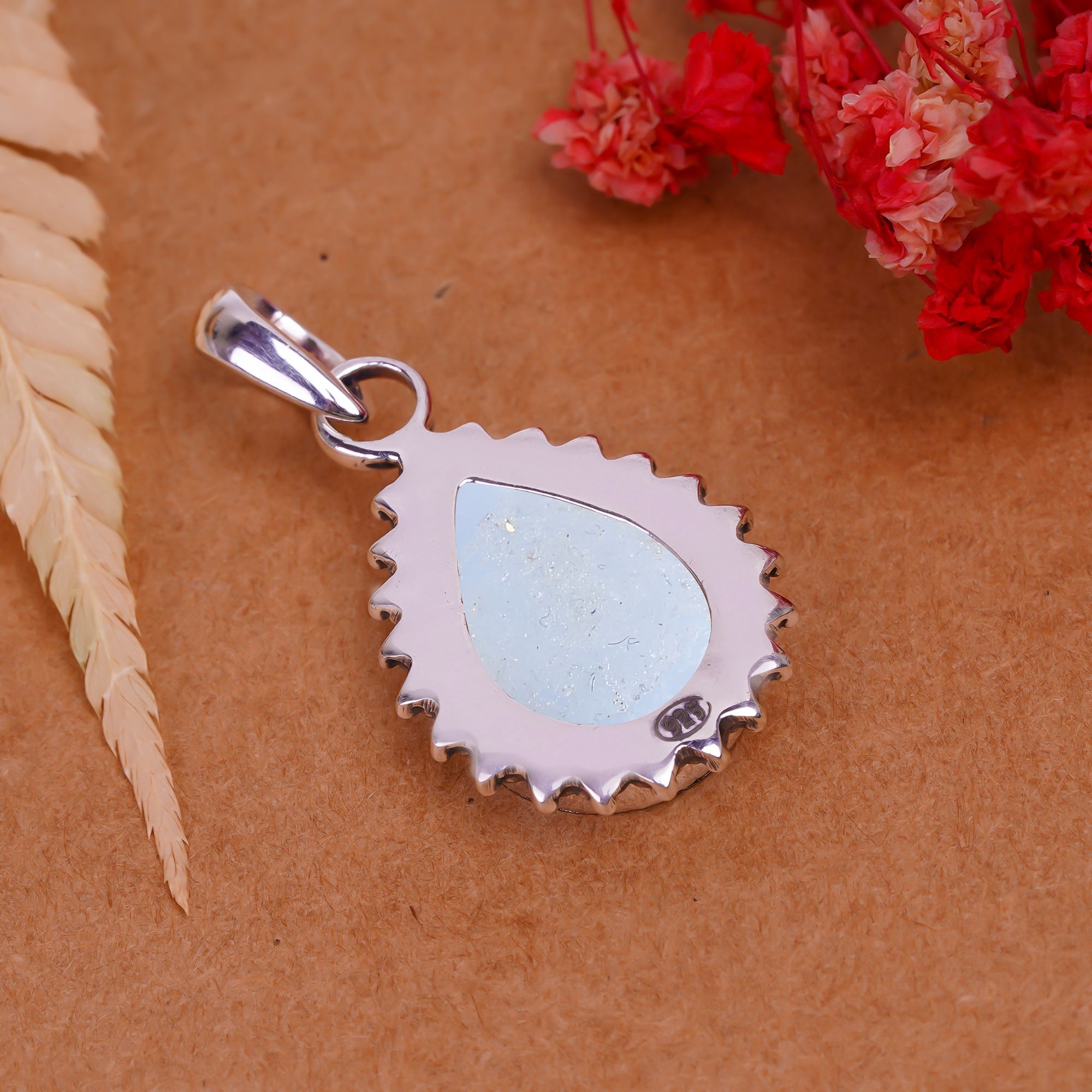 Electric Blue Titanium Agate Drusy 925 Solid Sterling Silver Pendant