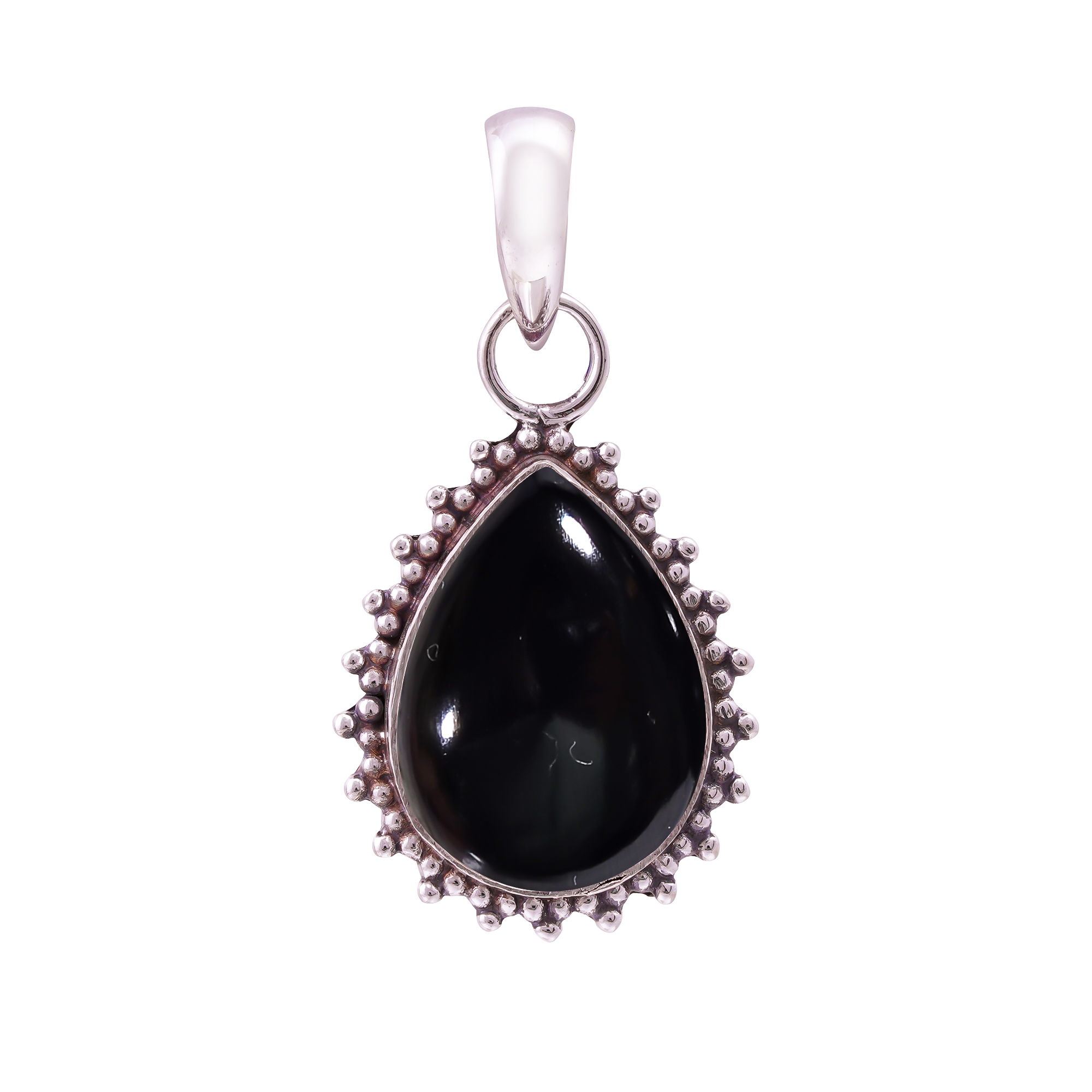 Black Onyx - Brazil 925 Solid Sterling Silver Pendant