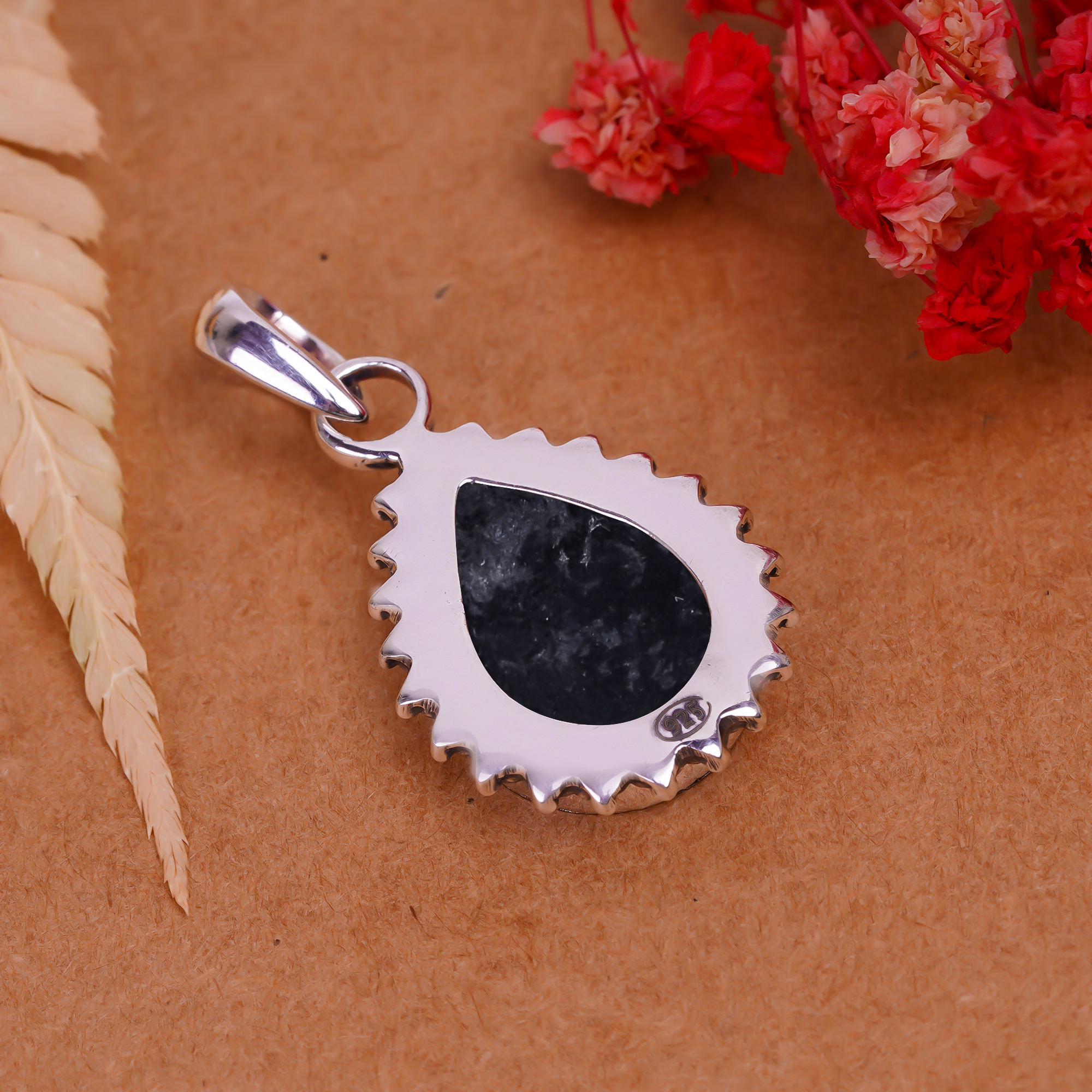 Black Onyx - Brazil 925 Solid Sterling Silver Pendant