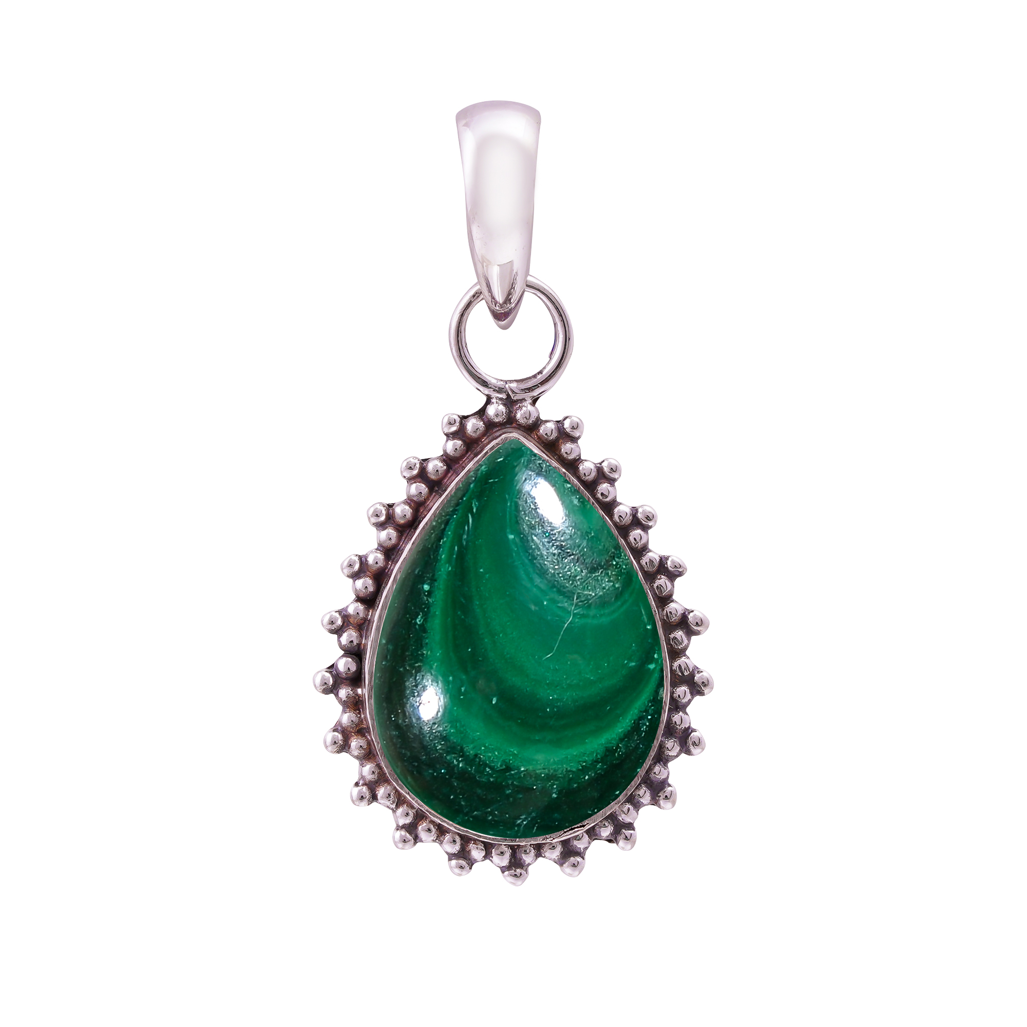 Malachite - Congo 925 Solid Sterling Silver Pendant