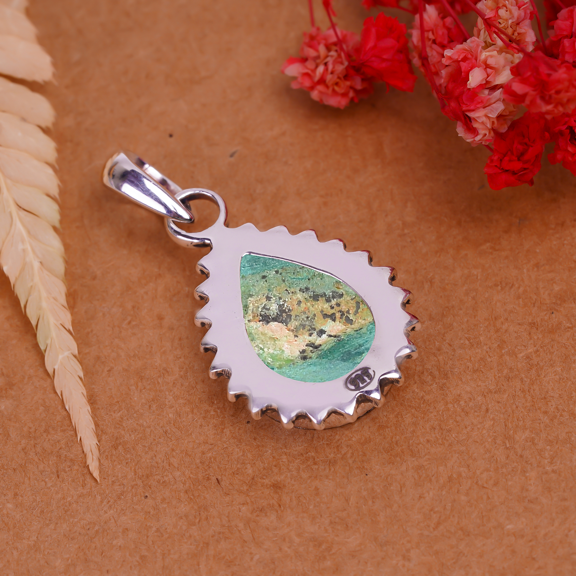 Malachite - Congo 925 Solid Sterling Silver Pendant