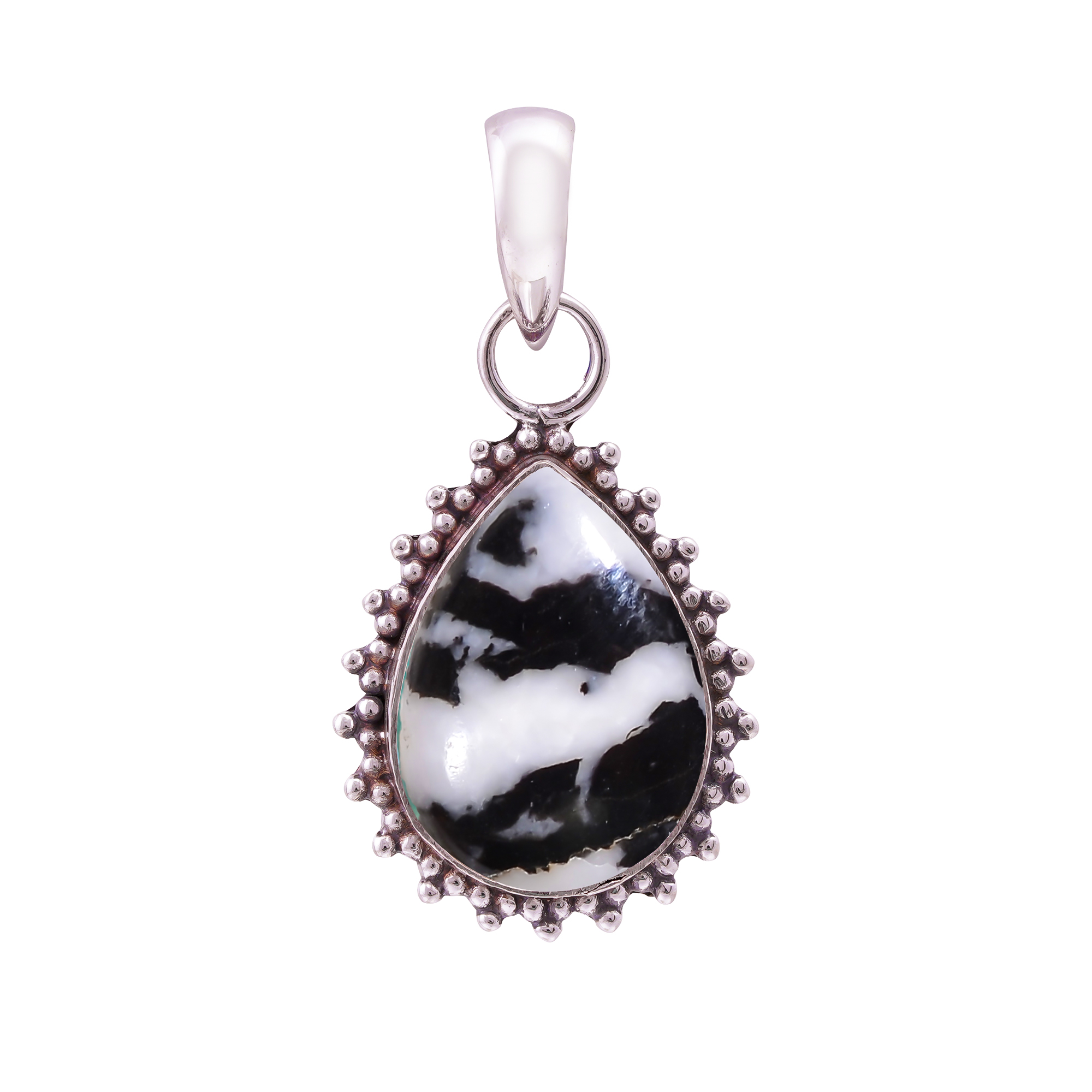 White Buffalo Turquoise - Nevada 925 Solid Sterling Silver Pendant