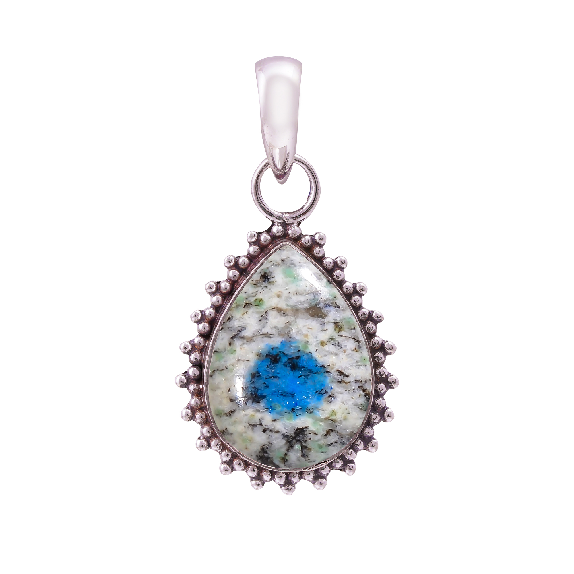 K2 Blue Azurite - Pakistan 925 Solid Sterling Silver Pendant