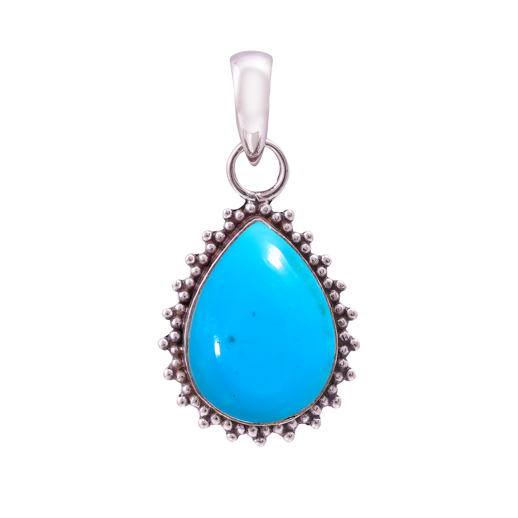 Magnesite Turquoise 925 Solid Sterling Silver Pendant