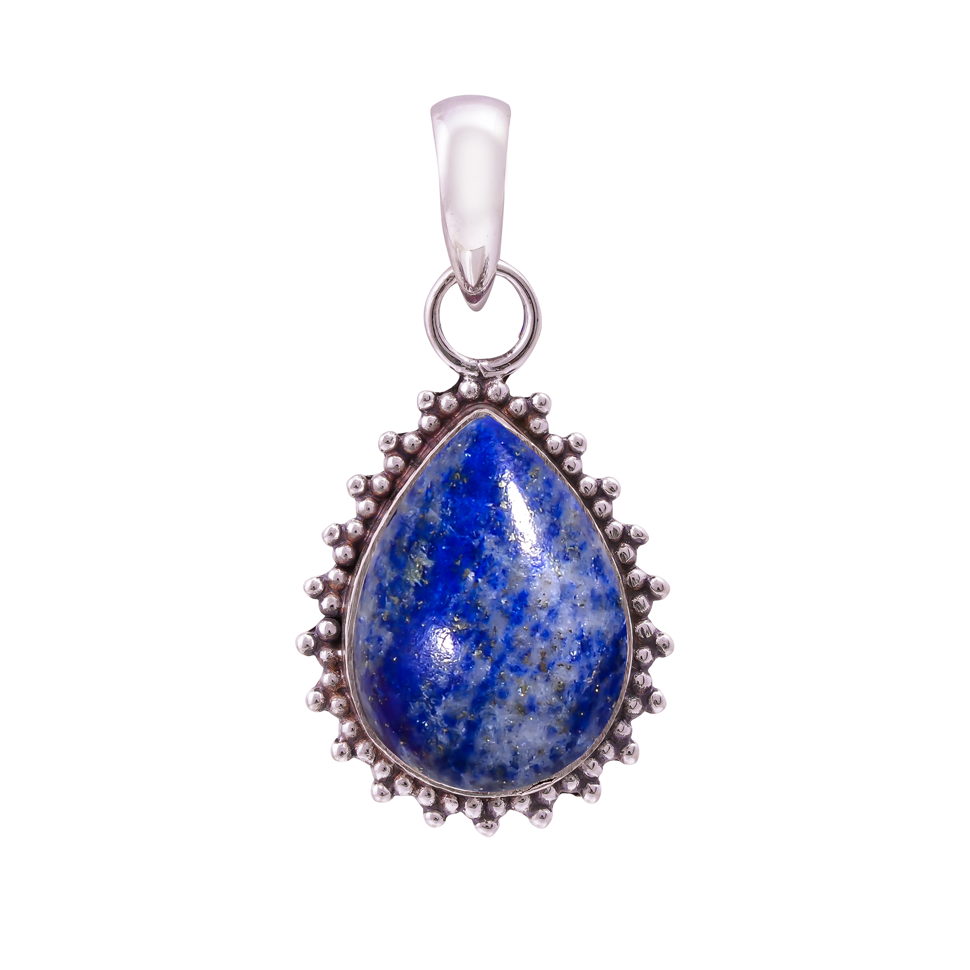 Natural Lapis Lazuli - Afghanistan 925 Solid Sterling Silver Pendant