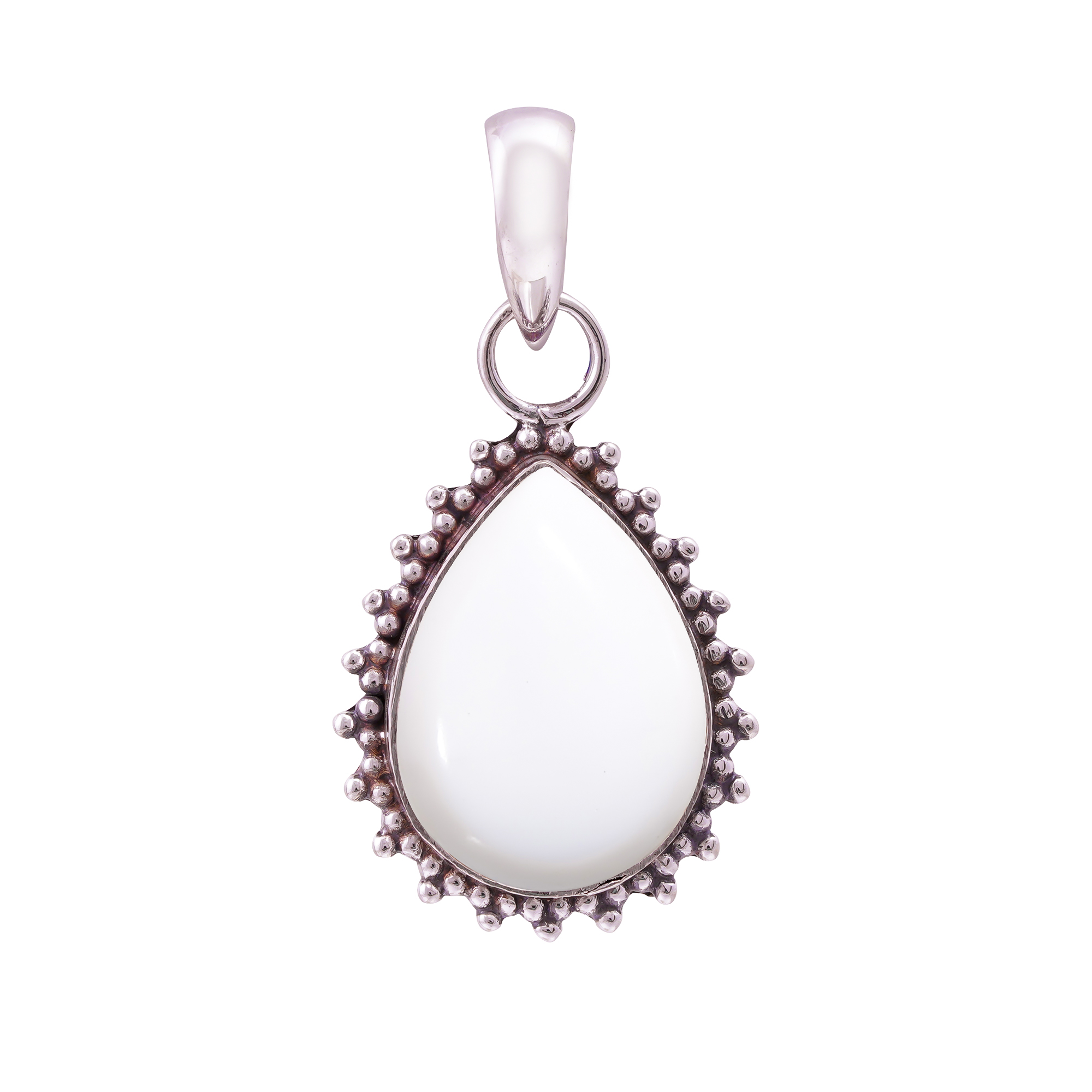 White Coral - Simulated 925 Solid Sterling Silver Pendant