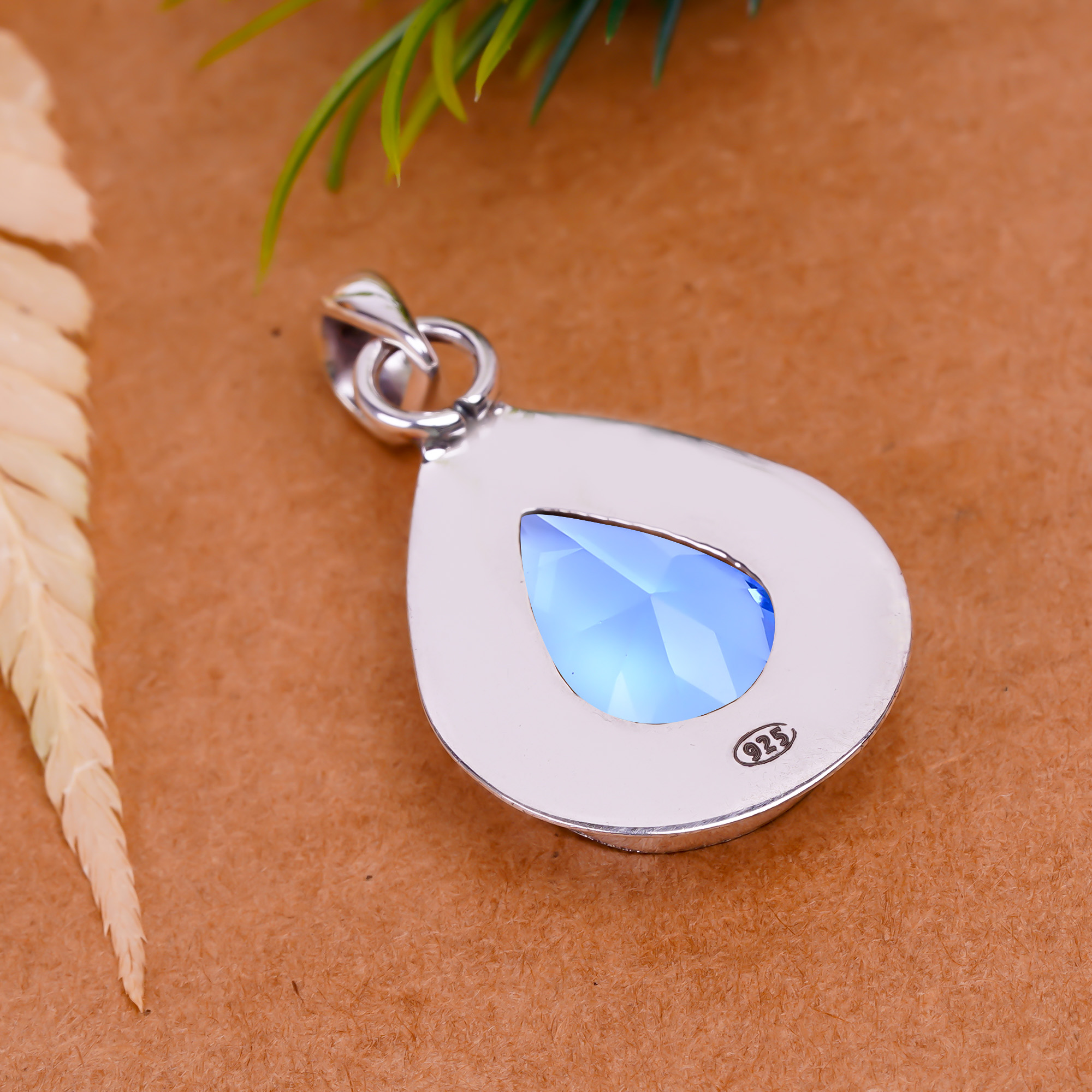 Tanzanite - Simulated 925 Solid Sterling Silver Pendant
