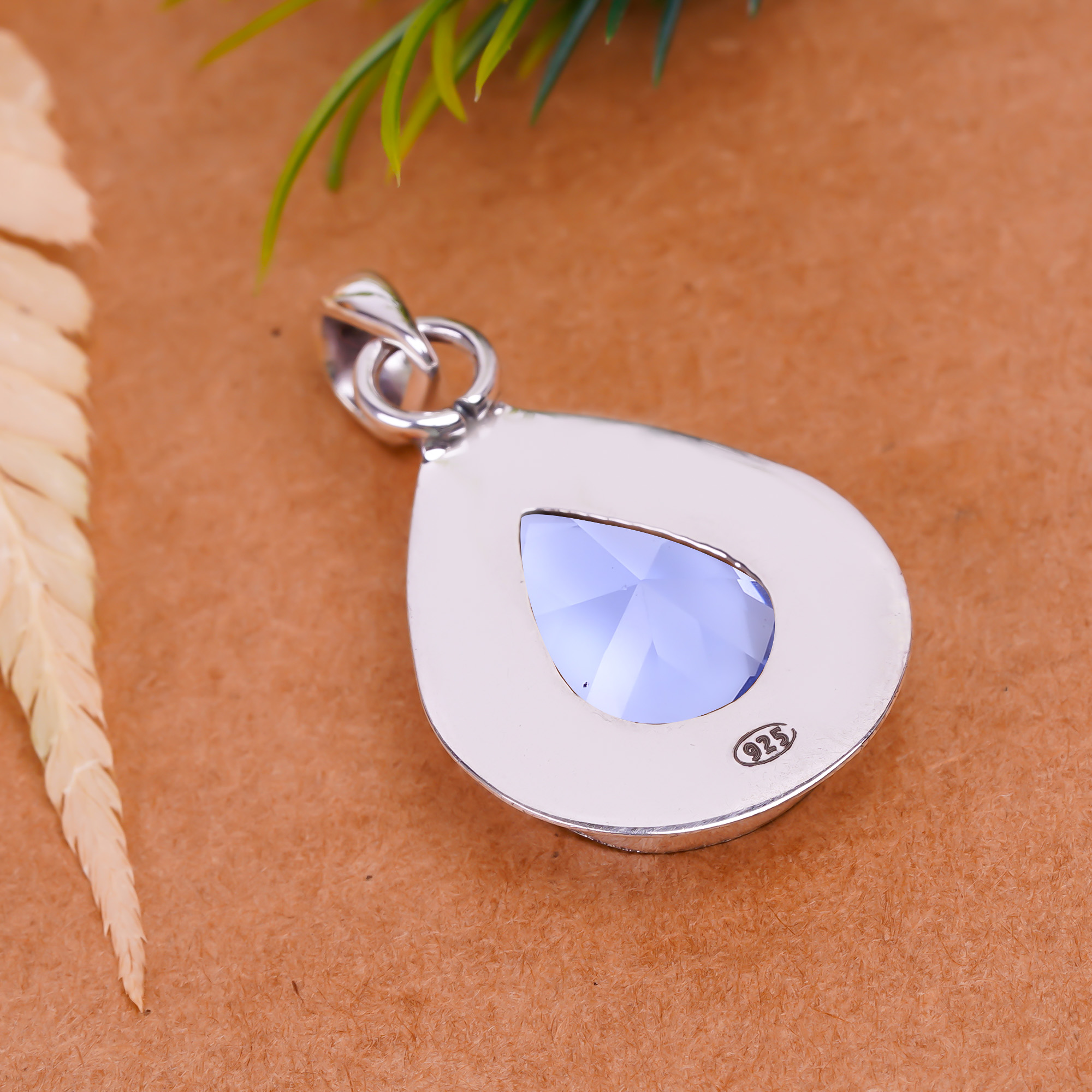 Iolite - Simulated 925 Solid Sterling Silver Pendant