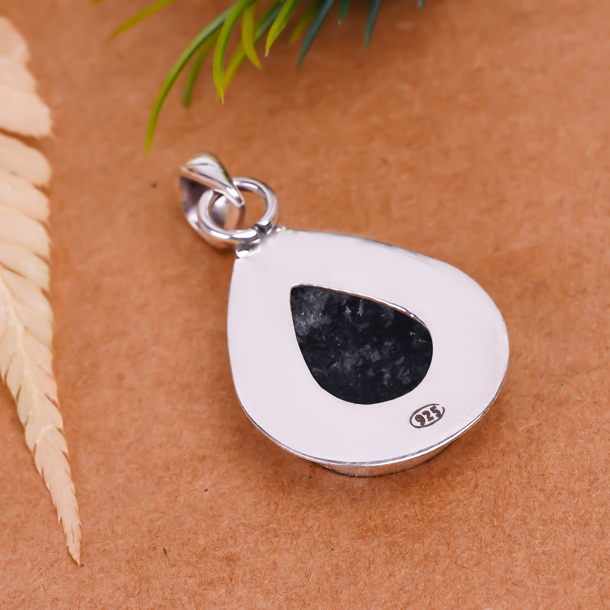 Black Onyx - Brazil 925 Solid Sterling Silver Pendant