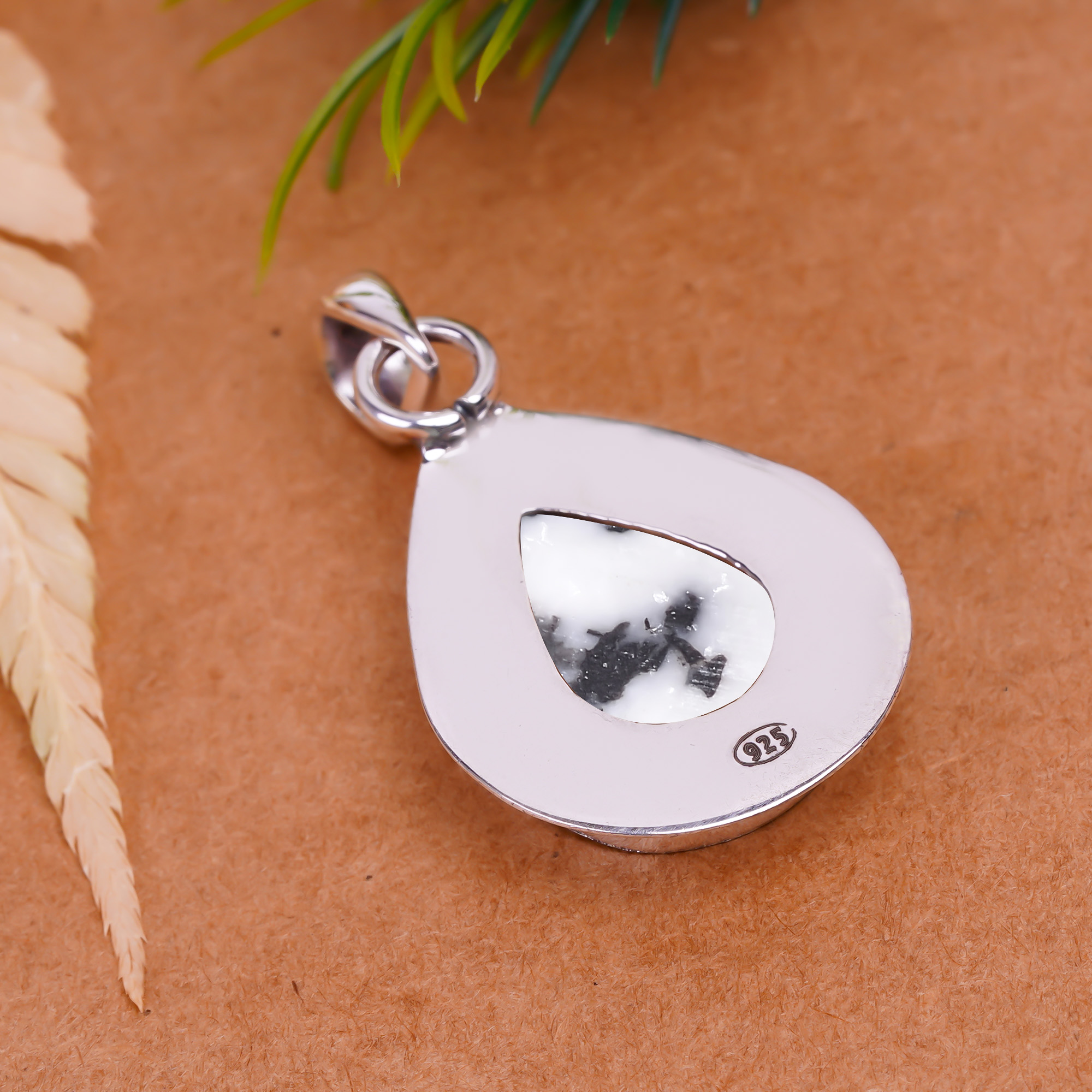 White Buffalo Turquoise - Nevada 925 Solid Sterling Silver Pendant